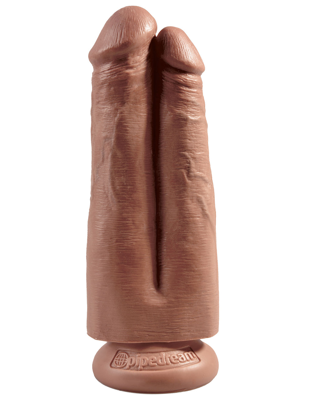 King Cock 7 Inch Two Cocks One Hole- Caramel- Front