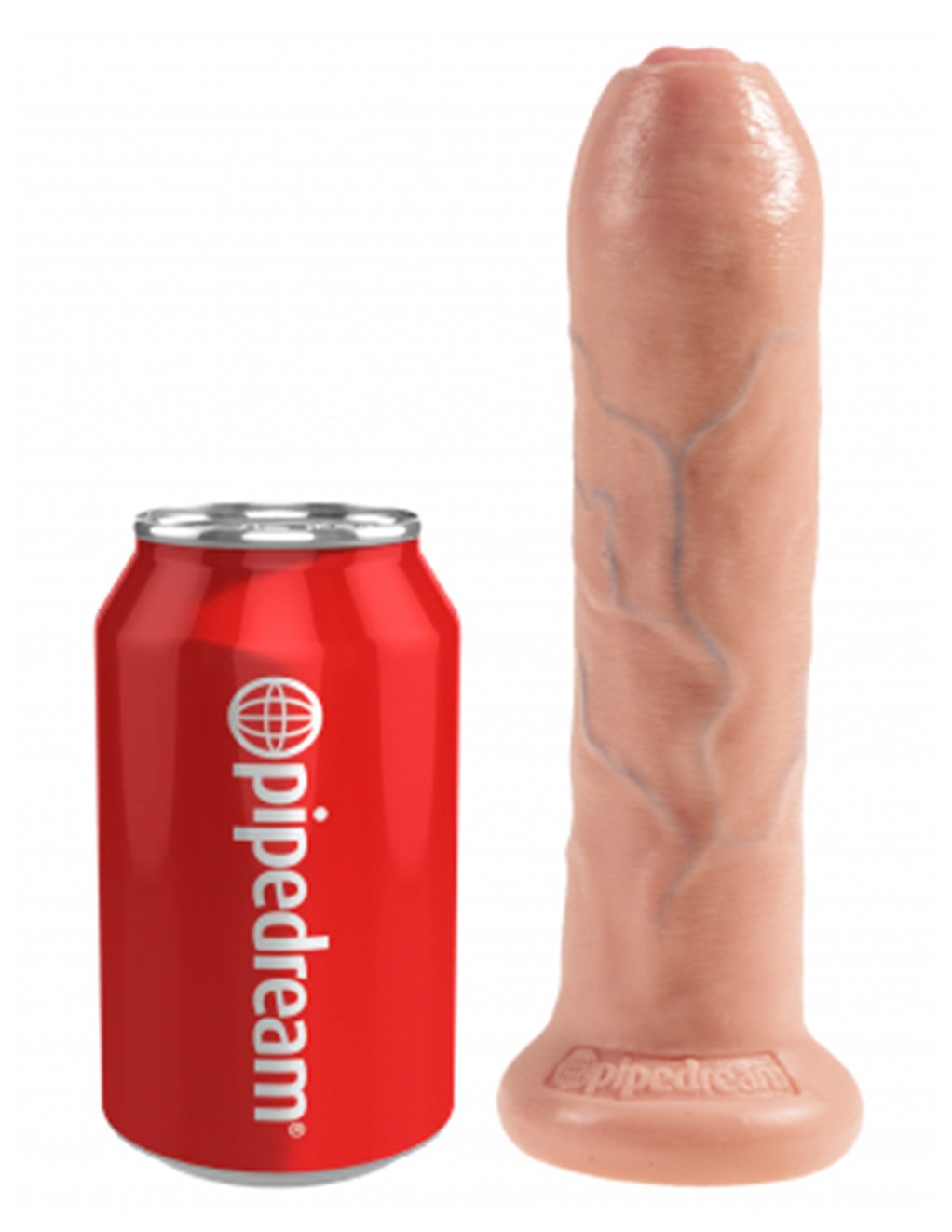 King Cock 7 Inch Uncut Dildo- White- Sizing