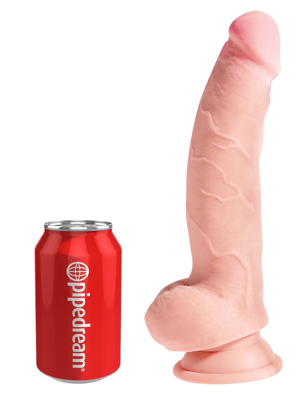 King Cock Plus 8" 3D Cock w/ Balls- Sized by can
