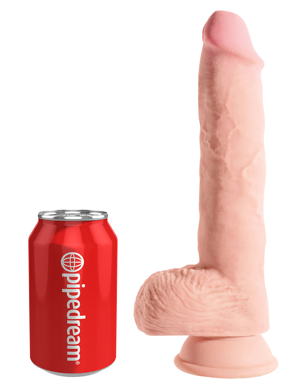 King Cock Plus 10" 3D Fat Cock w/ Balls- Sized by can