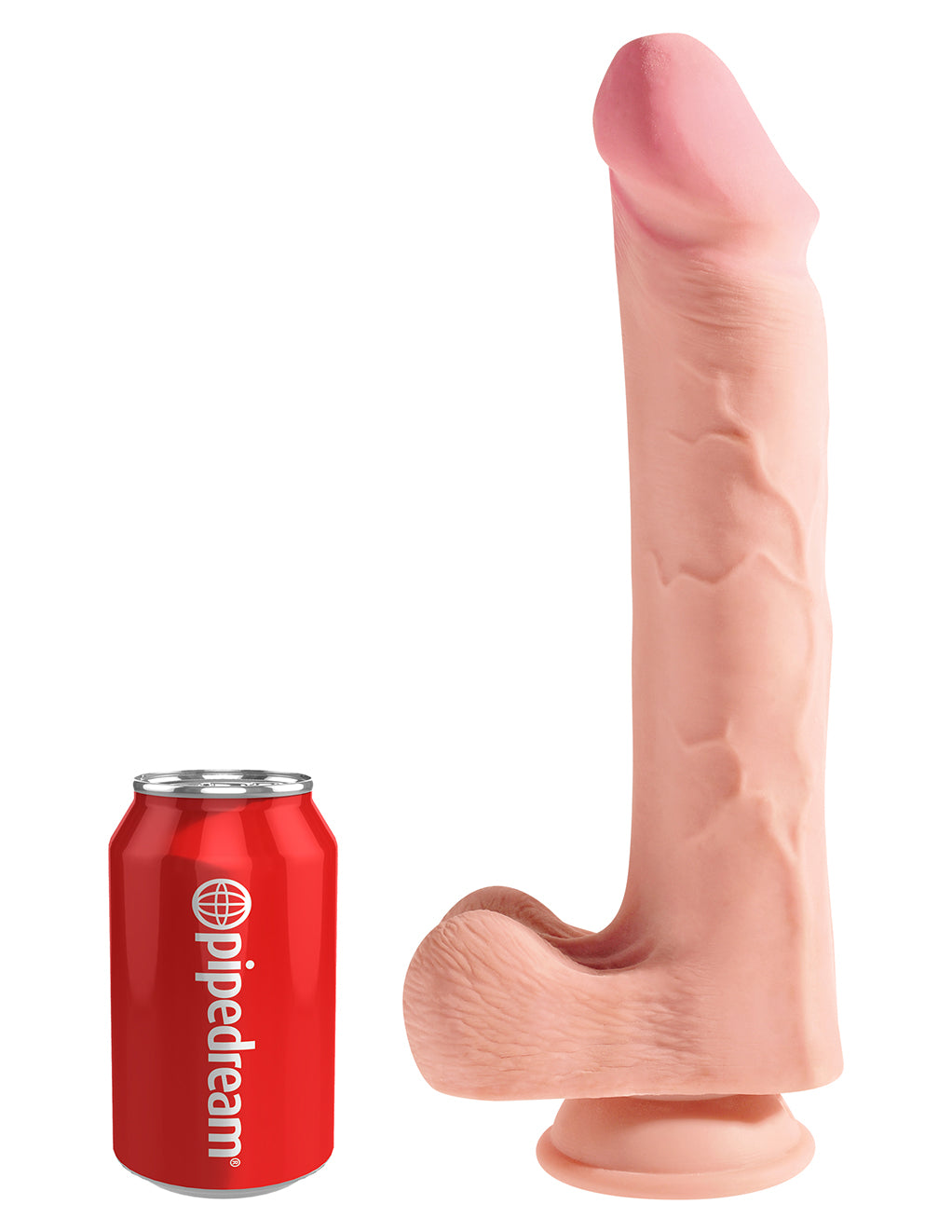 King Cock Plus 12" 3D Cock w/ Balls- Sized by can