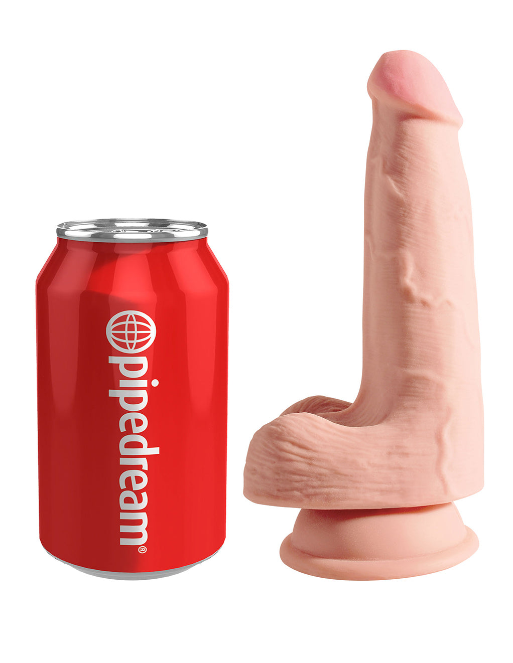 King Cock Plus 5" 3D Cock w/ Balls- Sized by can