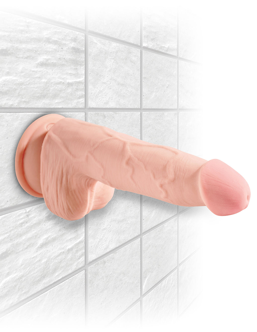 King Cock Plus 5" 3D Cock w/ Balls- Suction cup example