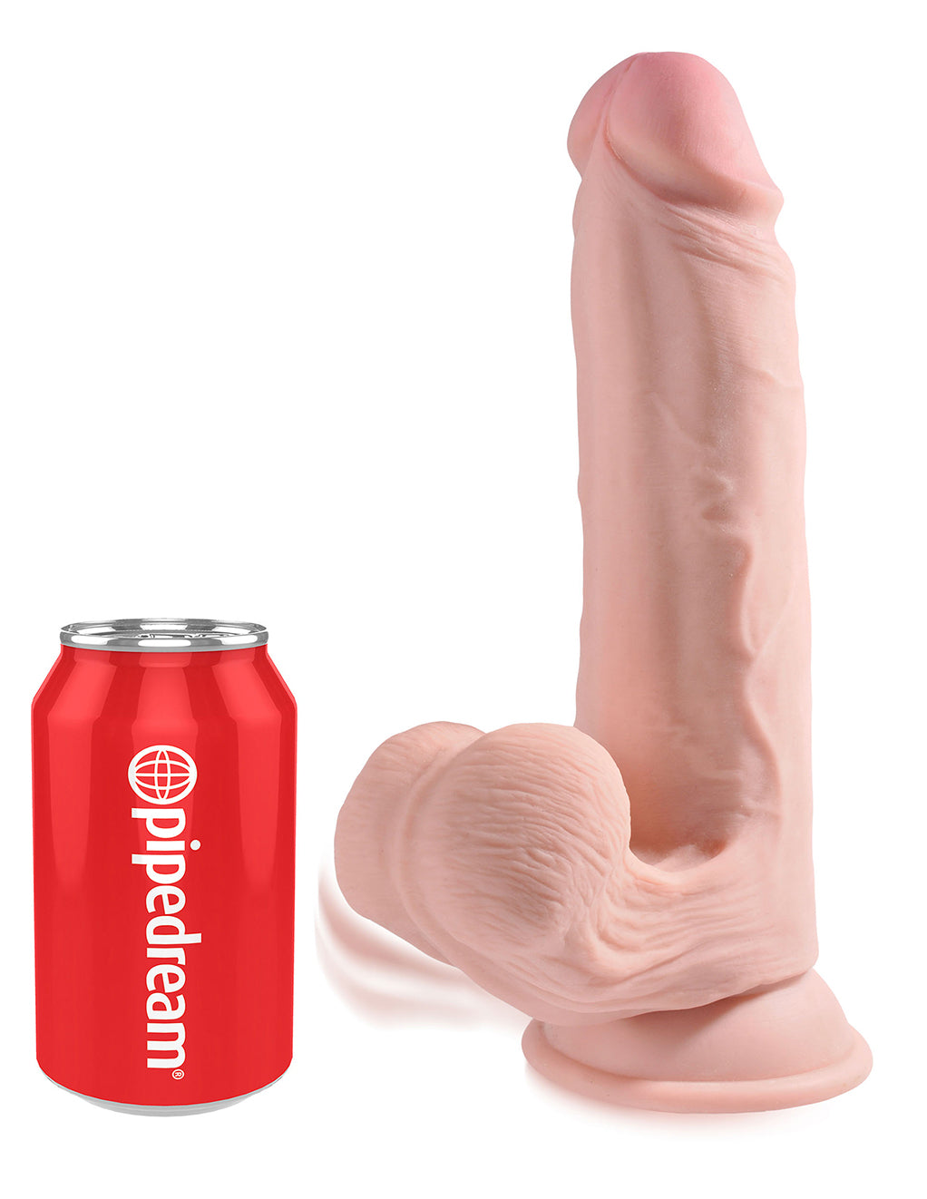 King Cock Plus 9" 3D Cock- Sized against Can