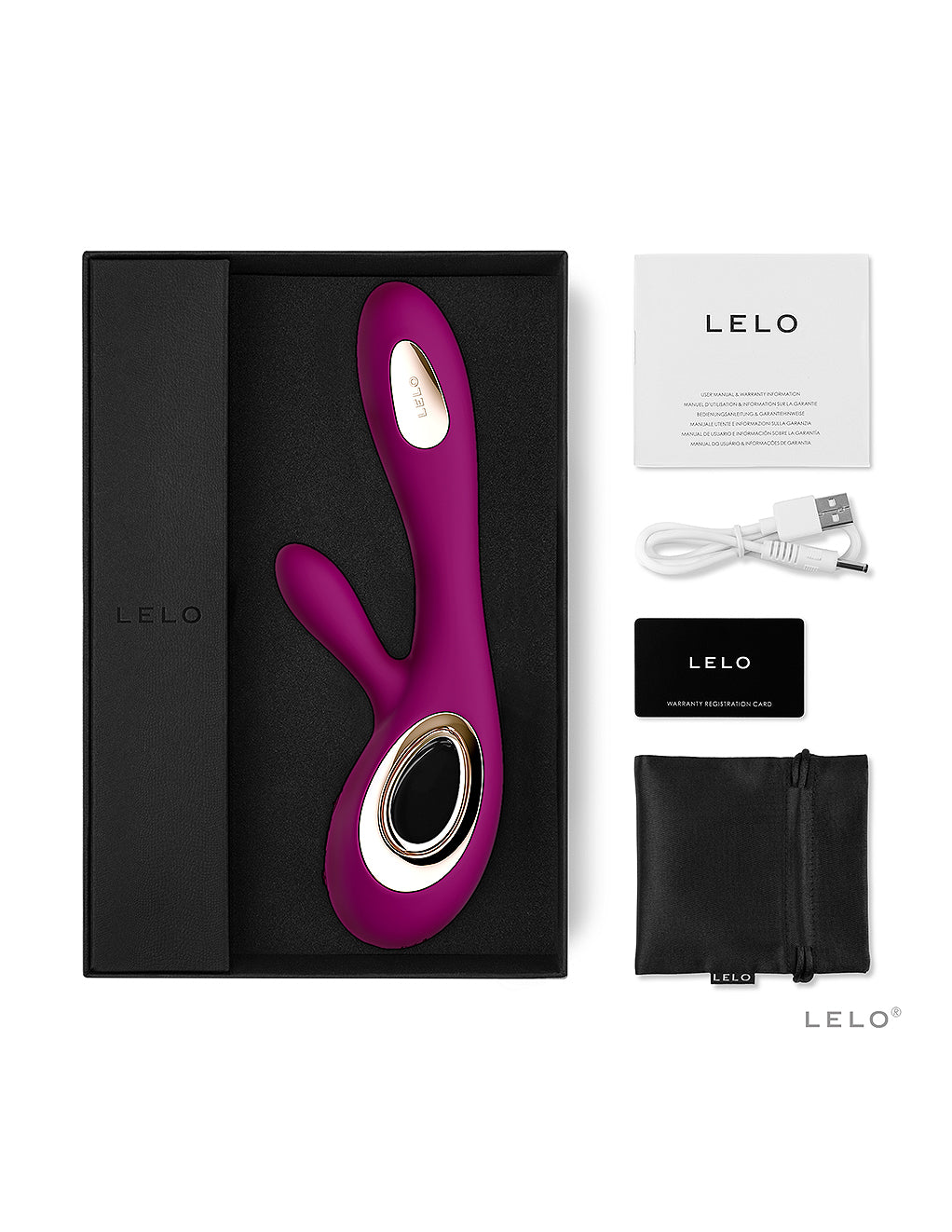 LELO Soraya Wave- Deep Rose- Box Contents