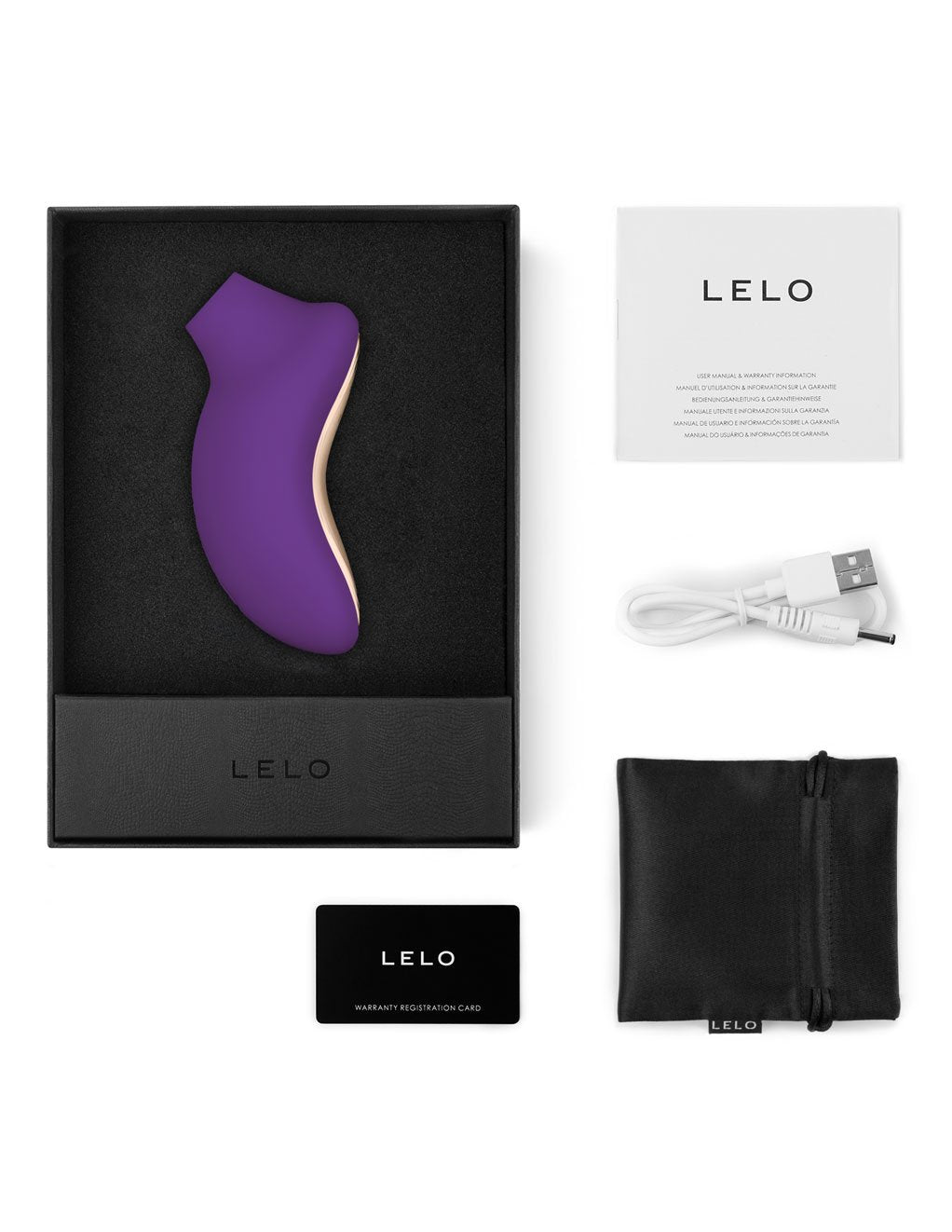 Lelo Sona Cruise 2 Sonic Clitoral Massager- Purple- Contents