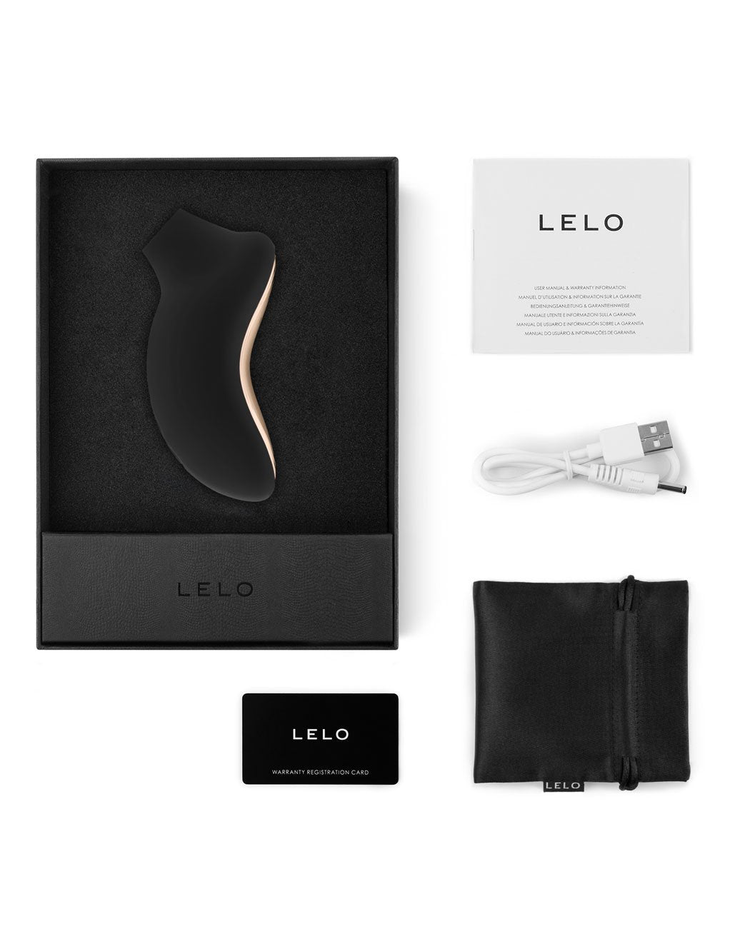 Lelo Sona Cruise 2 Sonic Clitoral Massager- Black- Contents
