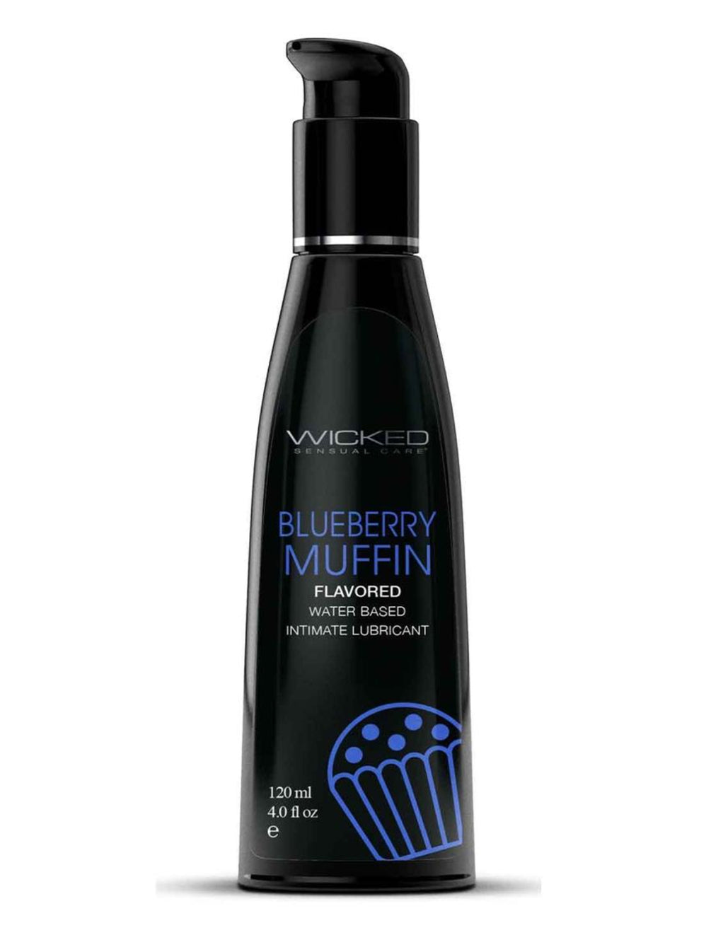 Wicked Aqua Flavored Lubricant- Blueberry Muffin- Front