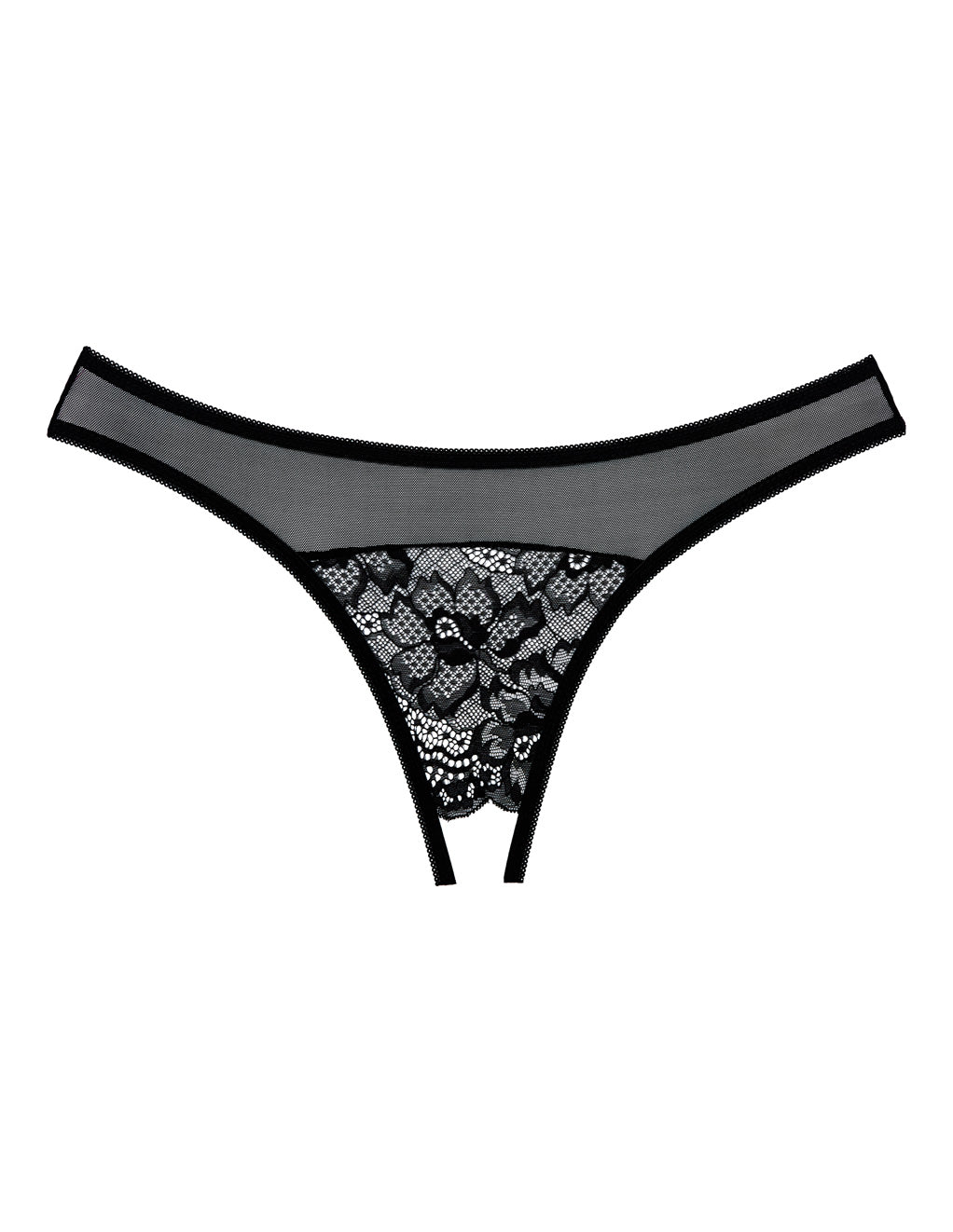 Floral Lace Crotchless Panty- Front