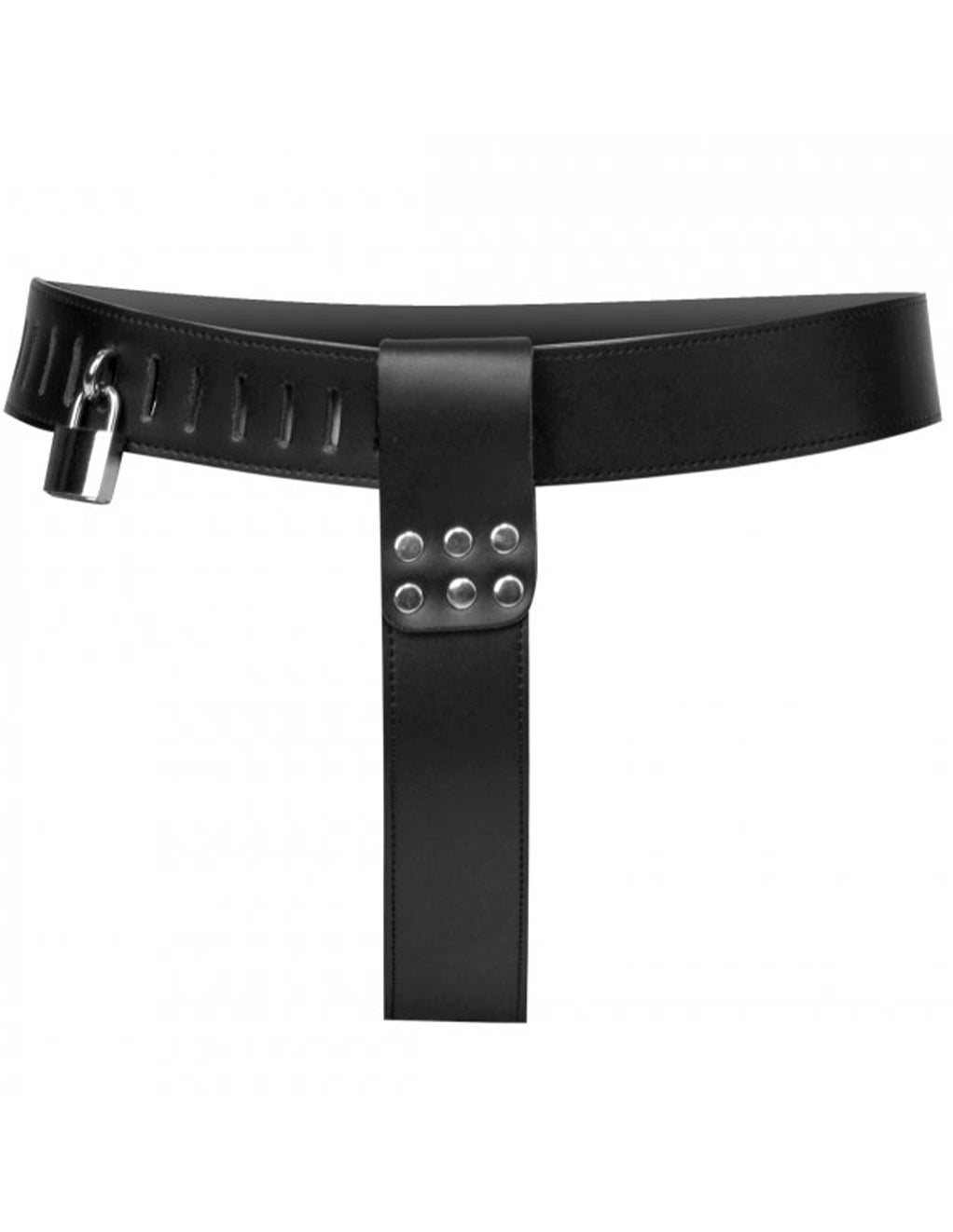 Strict Leather Adjustable Chastity Belt- Front