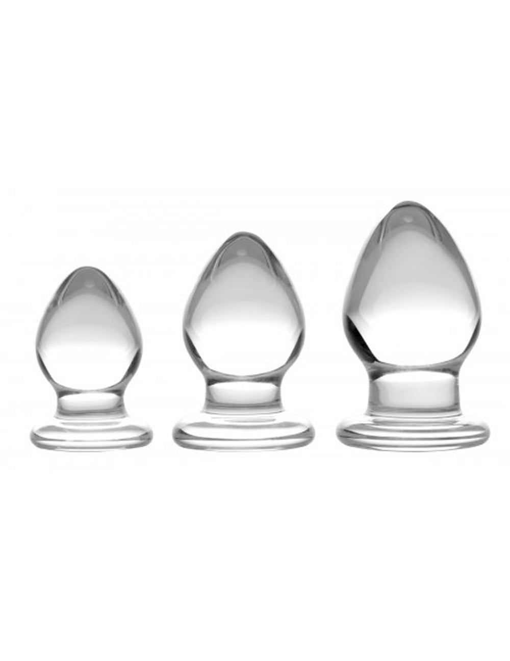 Prisms Erotic Glass Triplets 3 Piece Glass Anal Plug Kit Sex Toys At Hustler Hollywood 