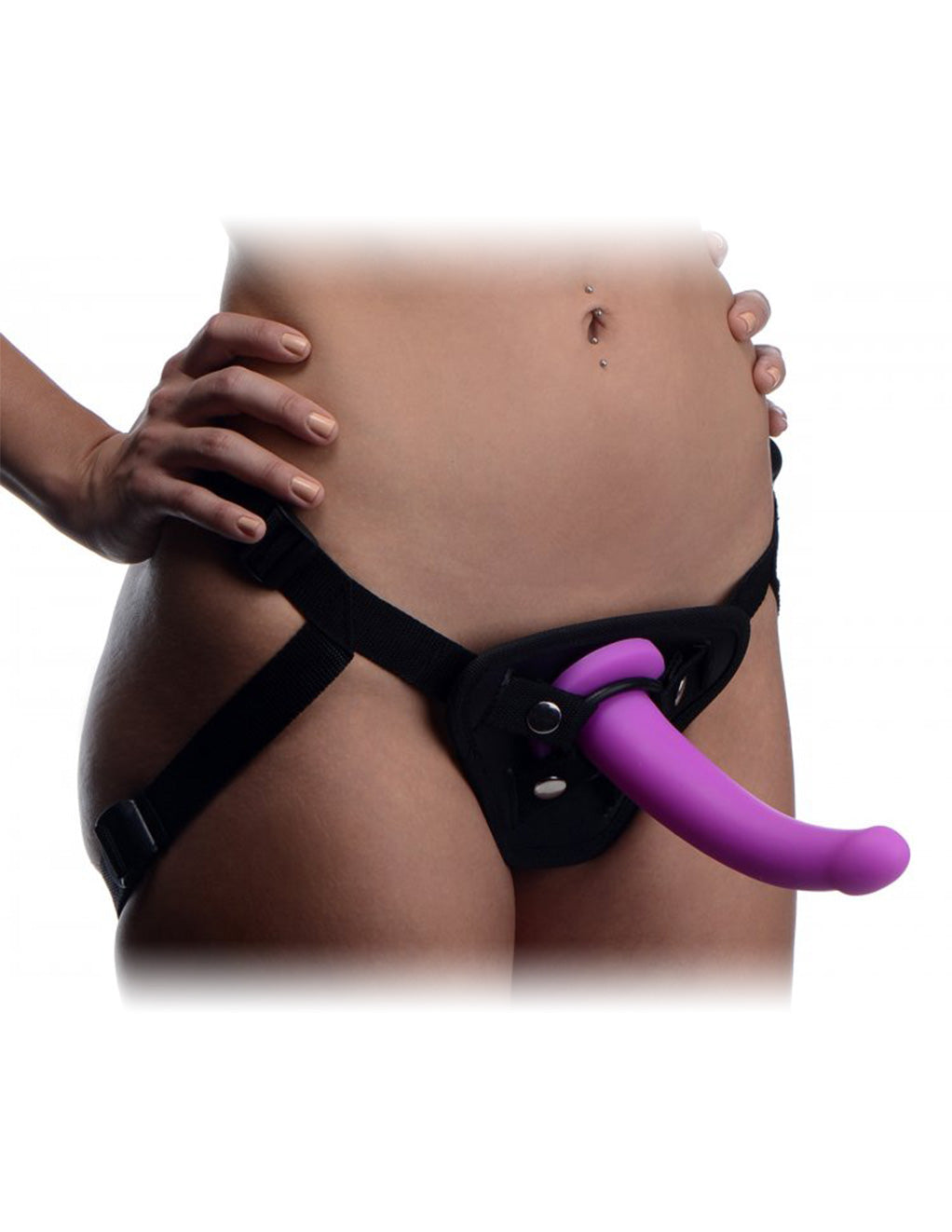 Strap U Navigator Silicone G-Spot Dildo with Harness