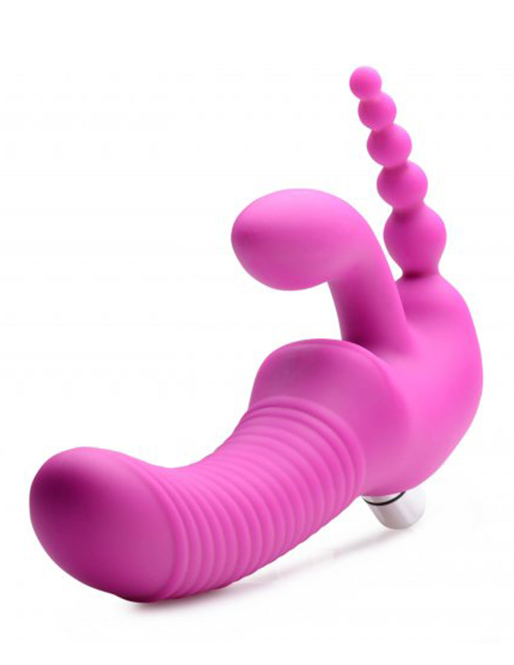 Strap U Regal Rider Vibrating Silicone Strapless Strap On Triple G Dildo