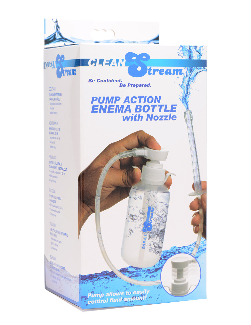 Clean Stream Pump Action Enema Bottle With Nozzle Box Front