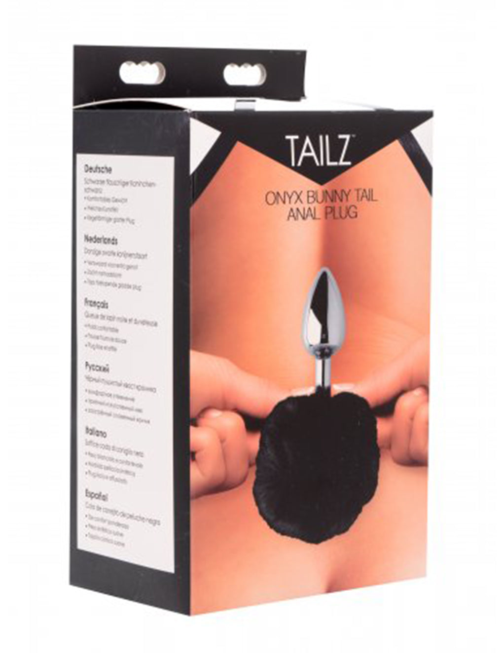 Tailz Bunny Tail Metal Plug- Black- Package