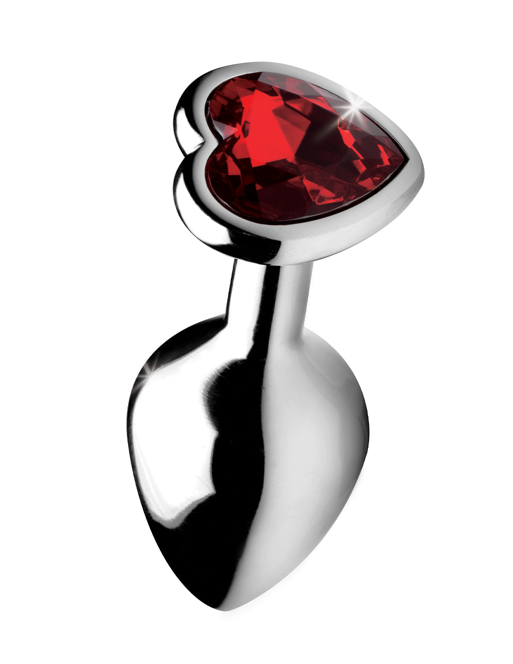 Booty Sparks Red Heart Gem Anal Plug- Medium- Heart Top Right