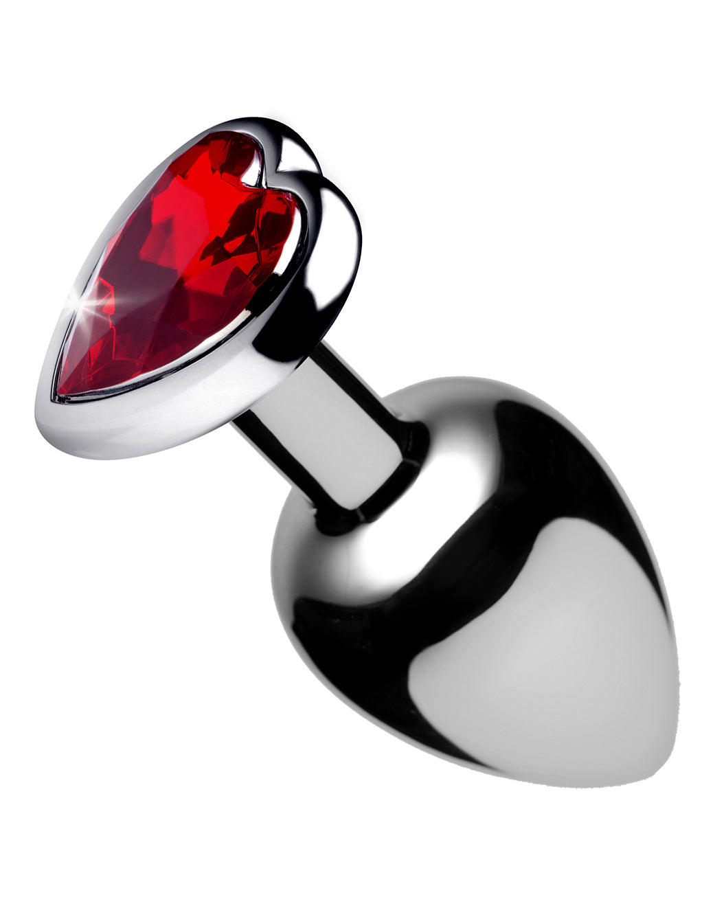 Booty Sparks Red Heart Gem Anal Plug- Small- Heart Left Side