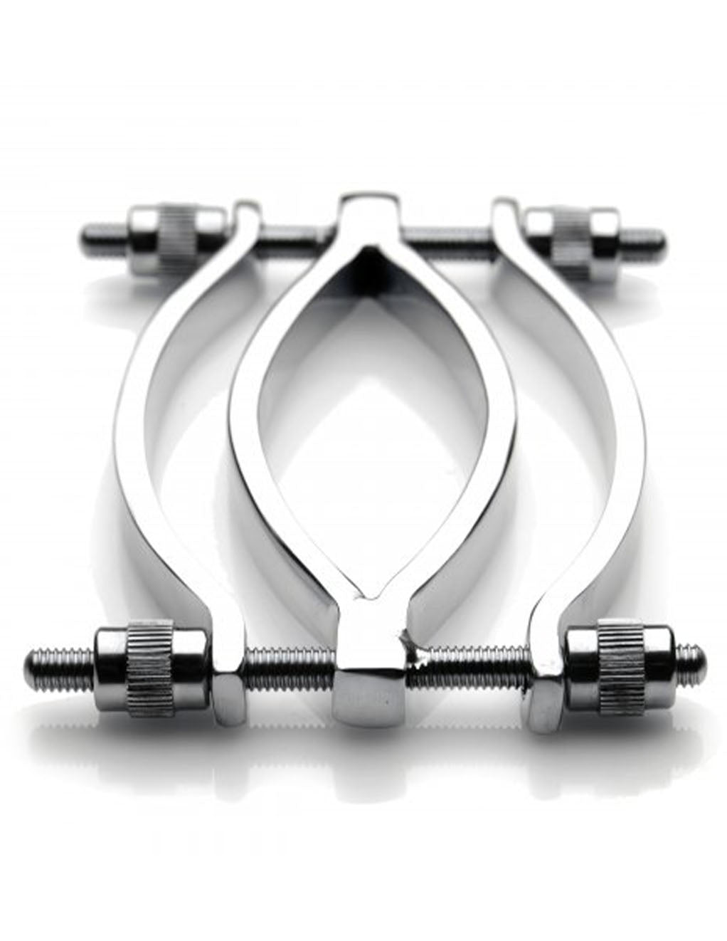 Master Series Stainless Steel Adjustable Pussy Clamp- Bottom- Open