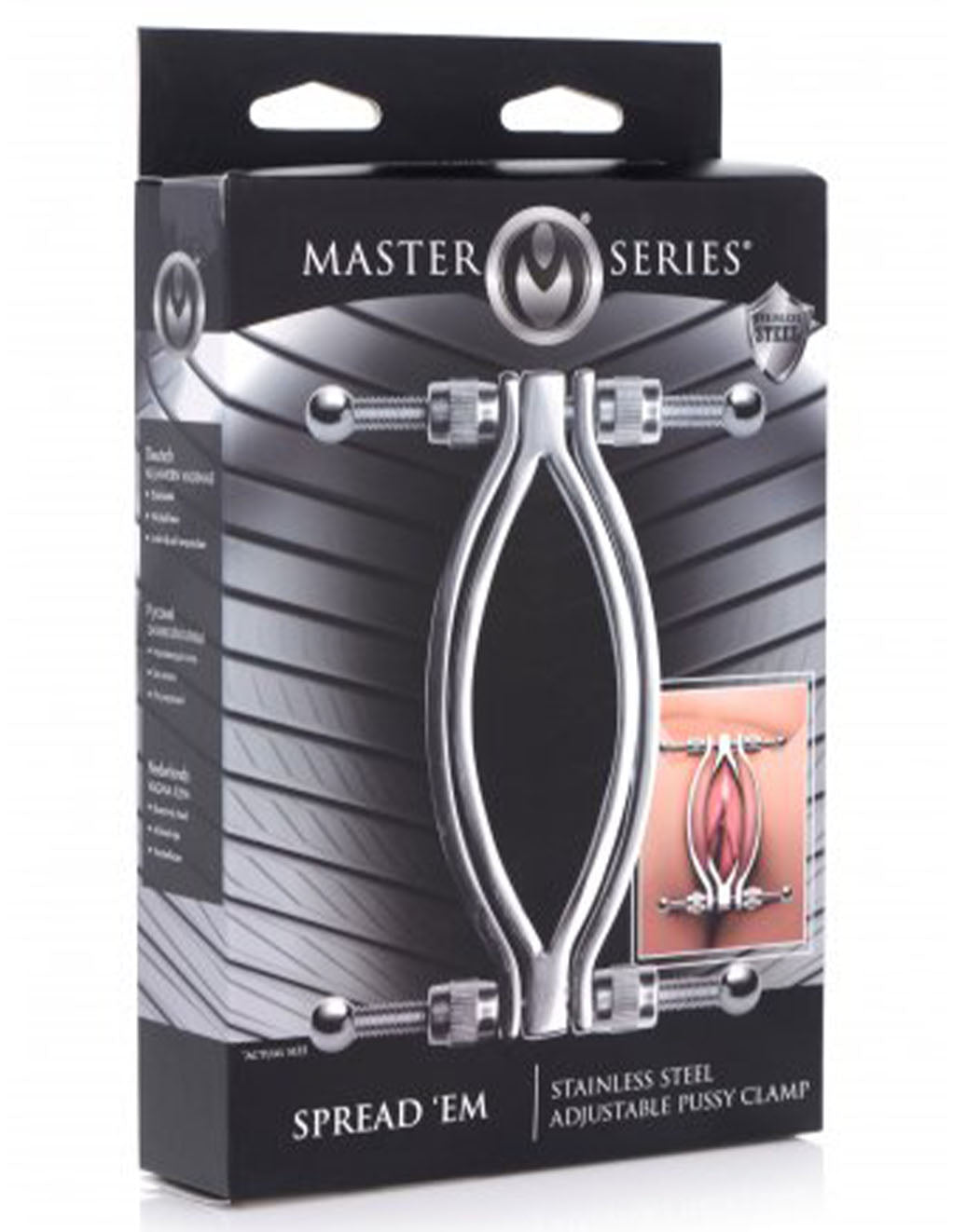 Master Series Stainless Steel Adjustable Pussy Clamp- Package