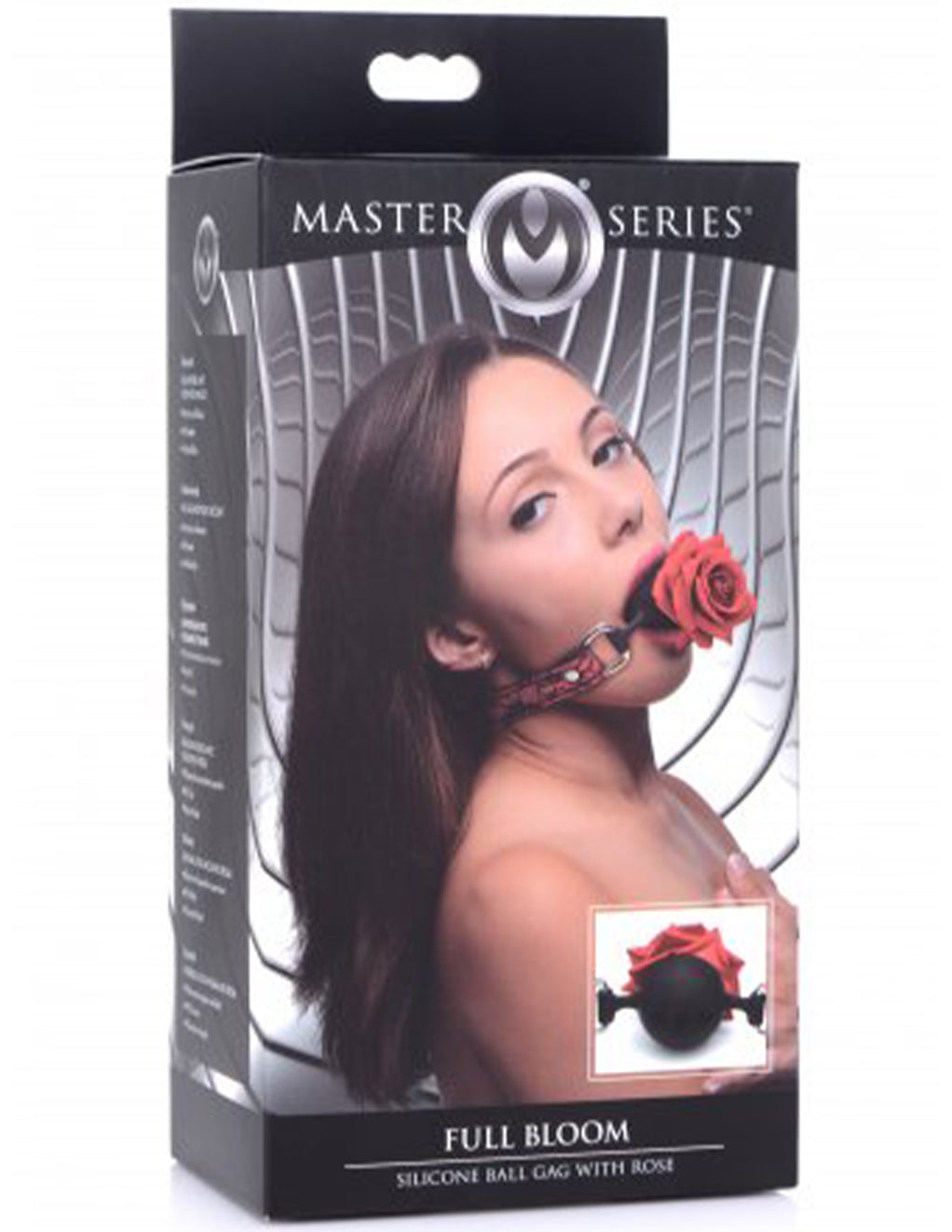 Master Series Full Bloom Rose Ball Gag- Package
