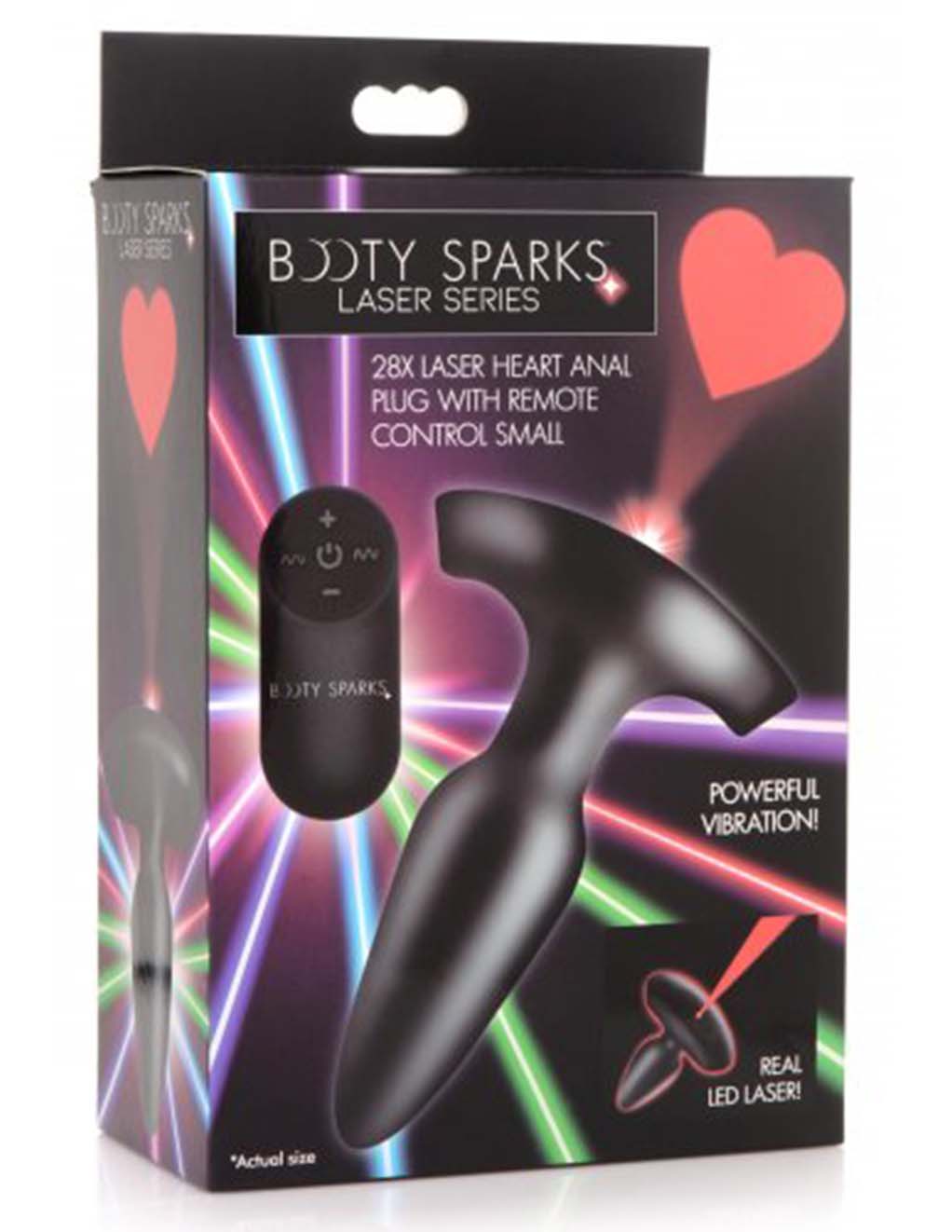 Booty Sparks Remote Laser Heart Plug- Small- Box