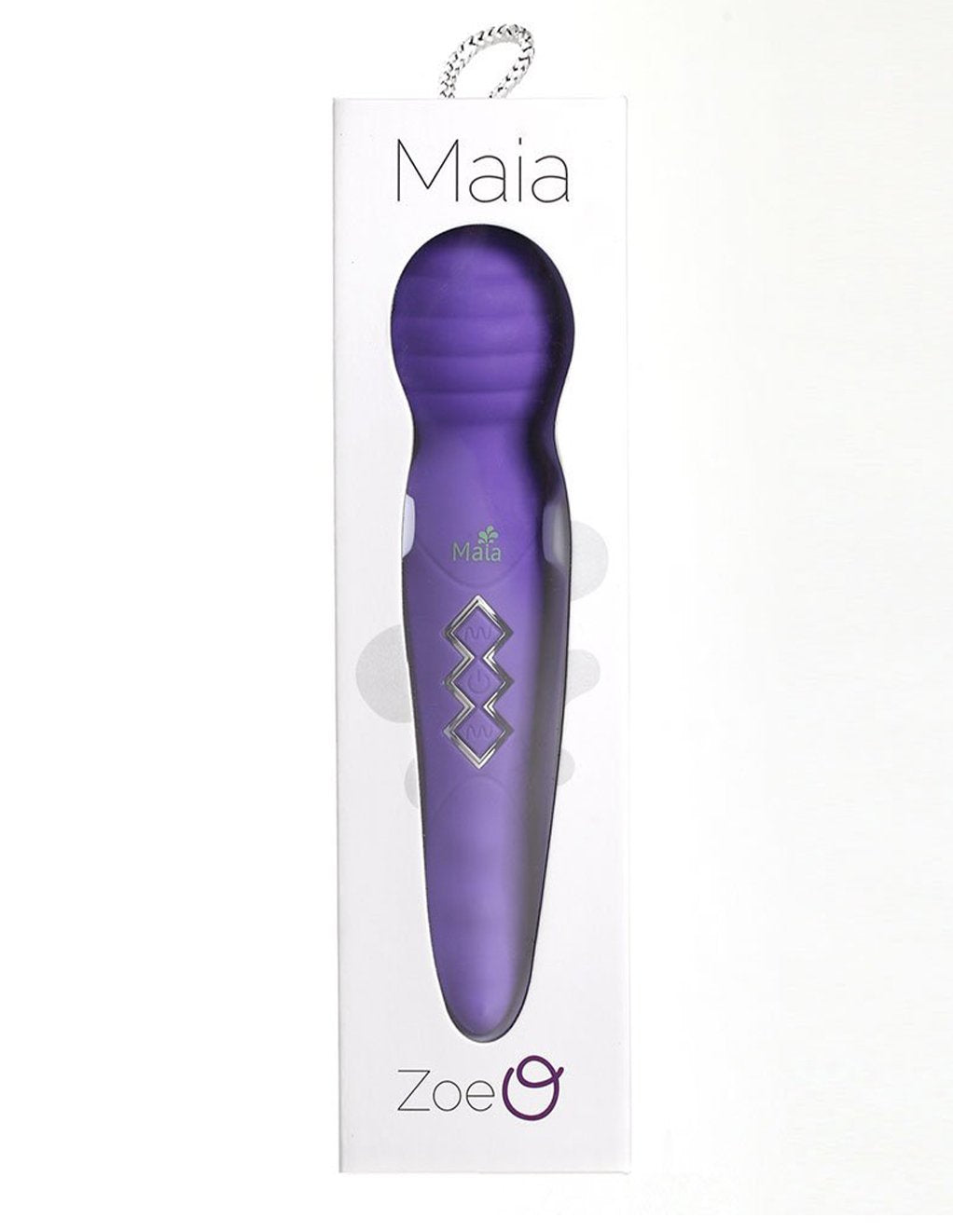 Maia Zoe Twisty Dual Vibrating Rechargeable Pleasure Wand- Purple- Box