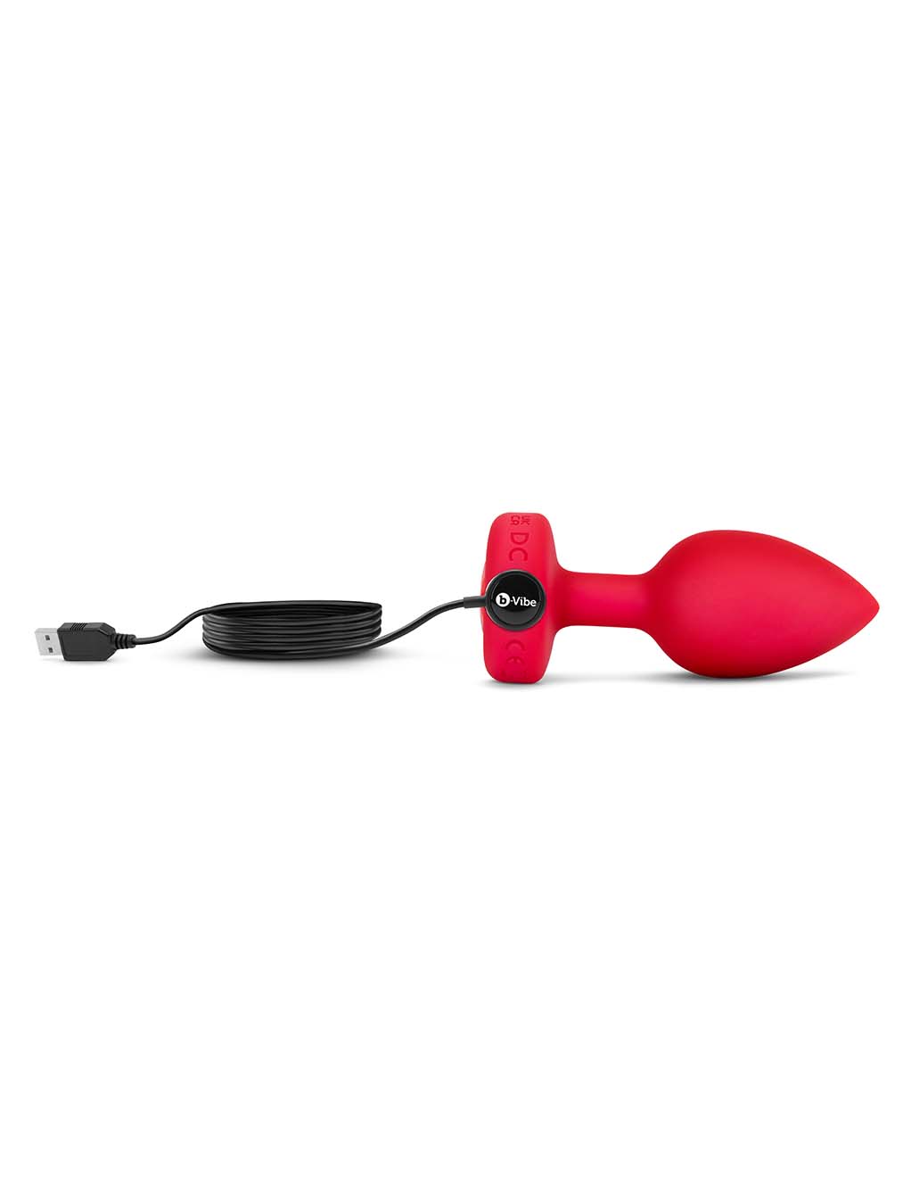 B-Vibe Vibrating Heart Plug M/L- Scarlet Ruby- Charger
