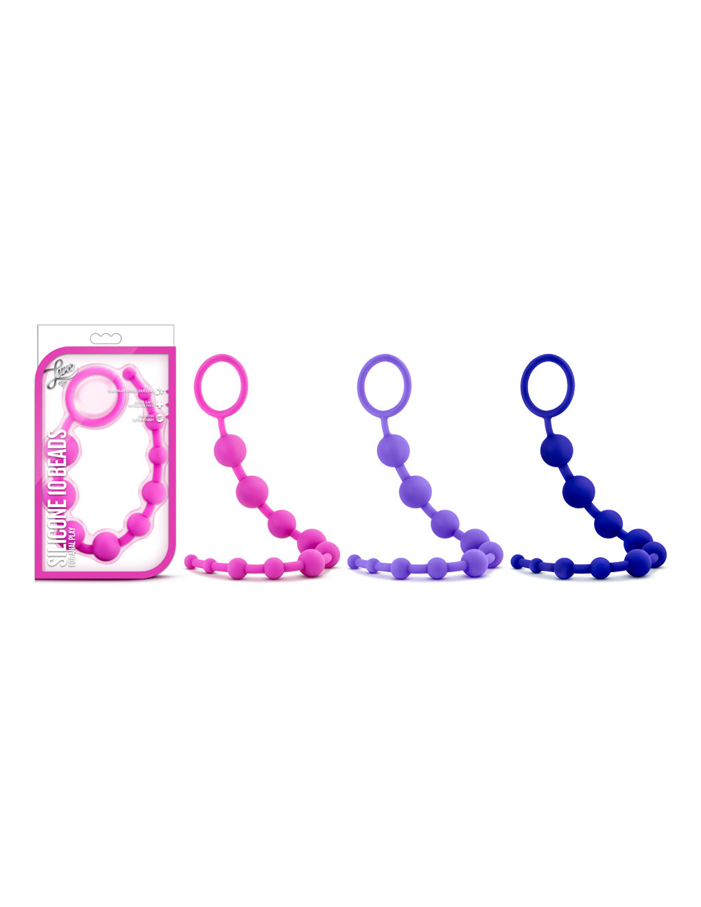 Luxe Silicone 10 Anal Beads- All colors