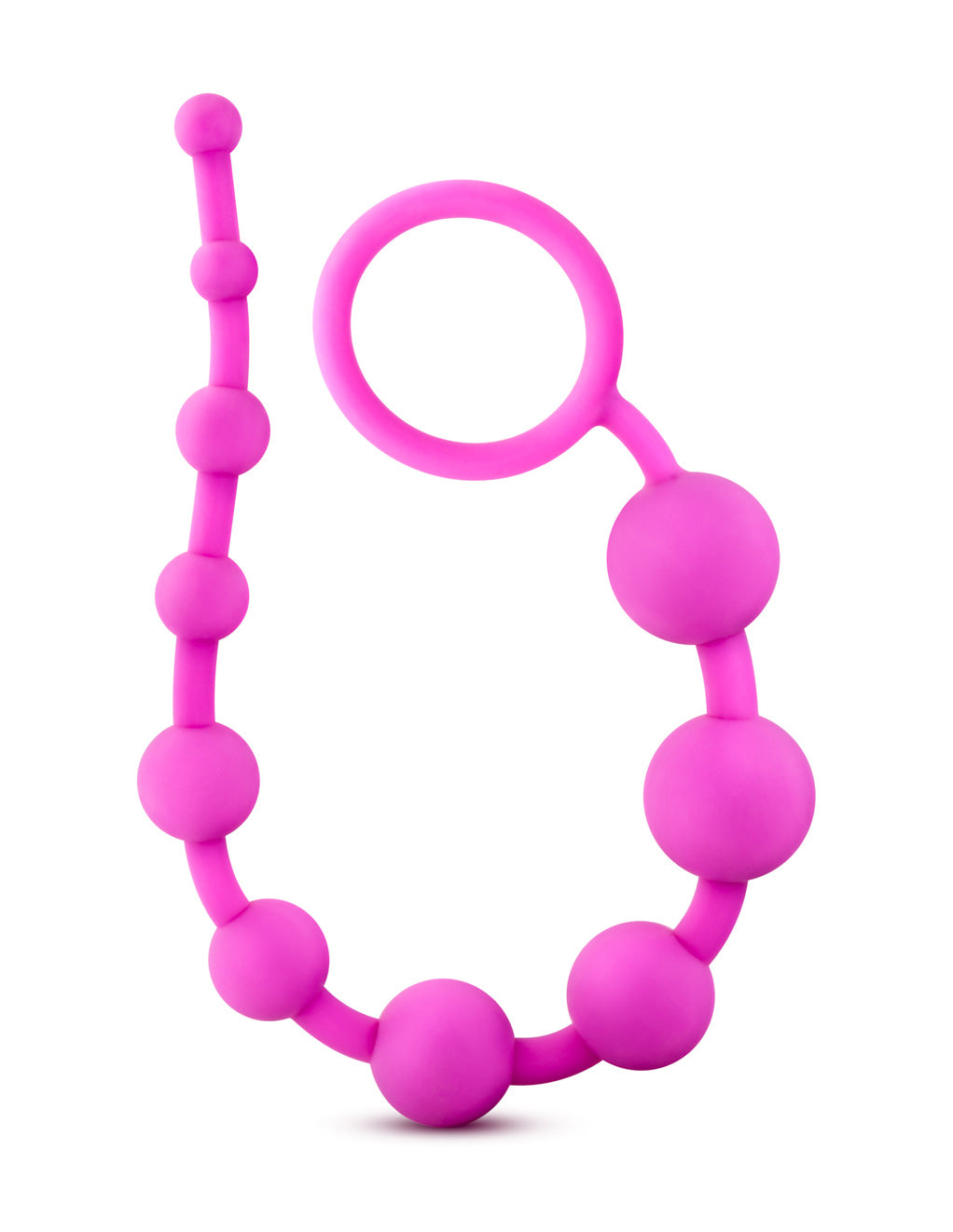 Luxe Silicone 10 Anal Beads- Pink- Side