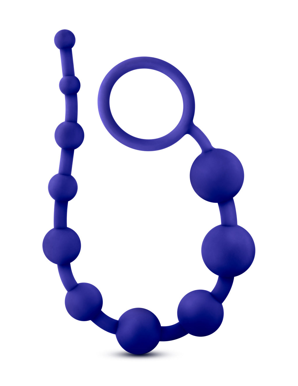 Luxe Silicone 10 Anal Beads- Indigo- Side