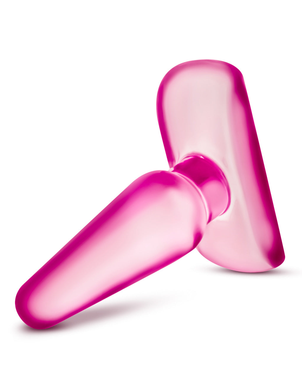 B Yours Eclipse Pleaser Anal Plug- Small- Pink- Laying down
