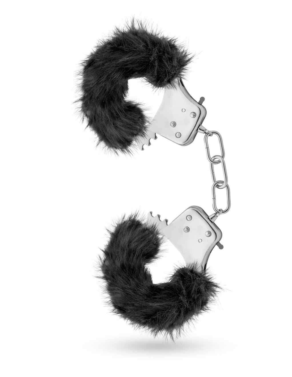 Temptasia Plush Fur Handcuffs- Black- Front