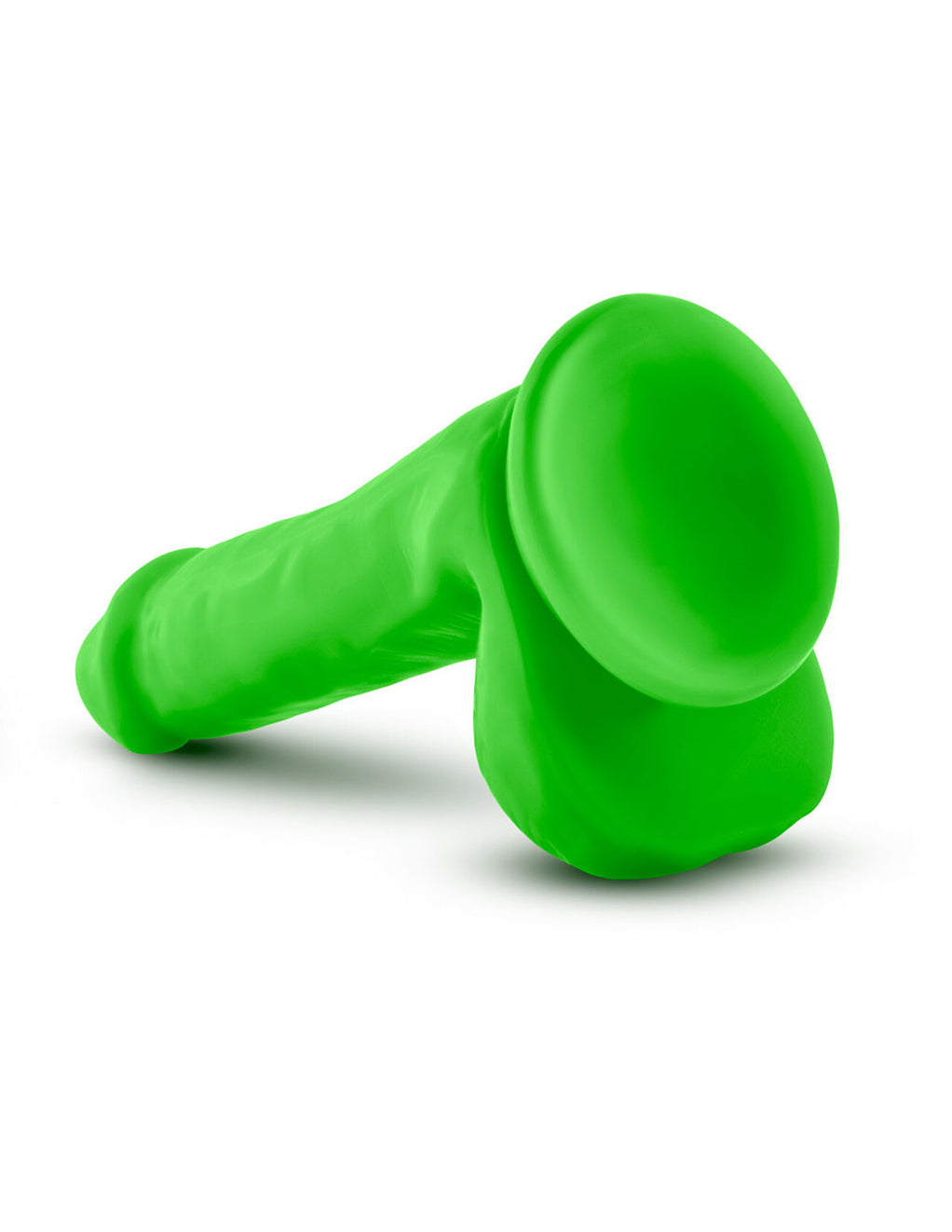 Neo Elite 6" Cock w/ Balls- Neon Green- Suction Cup
