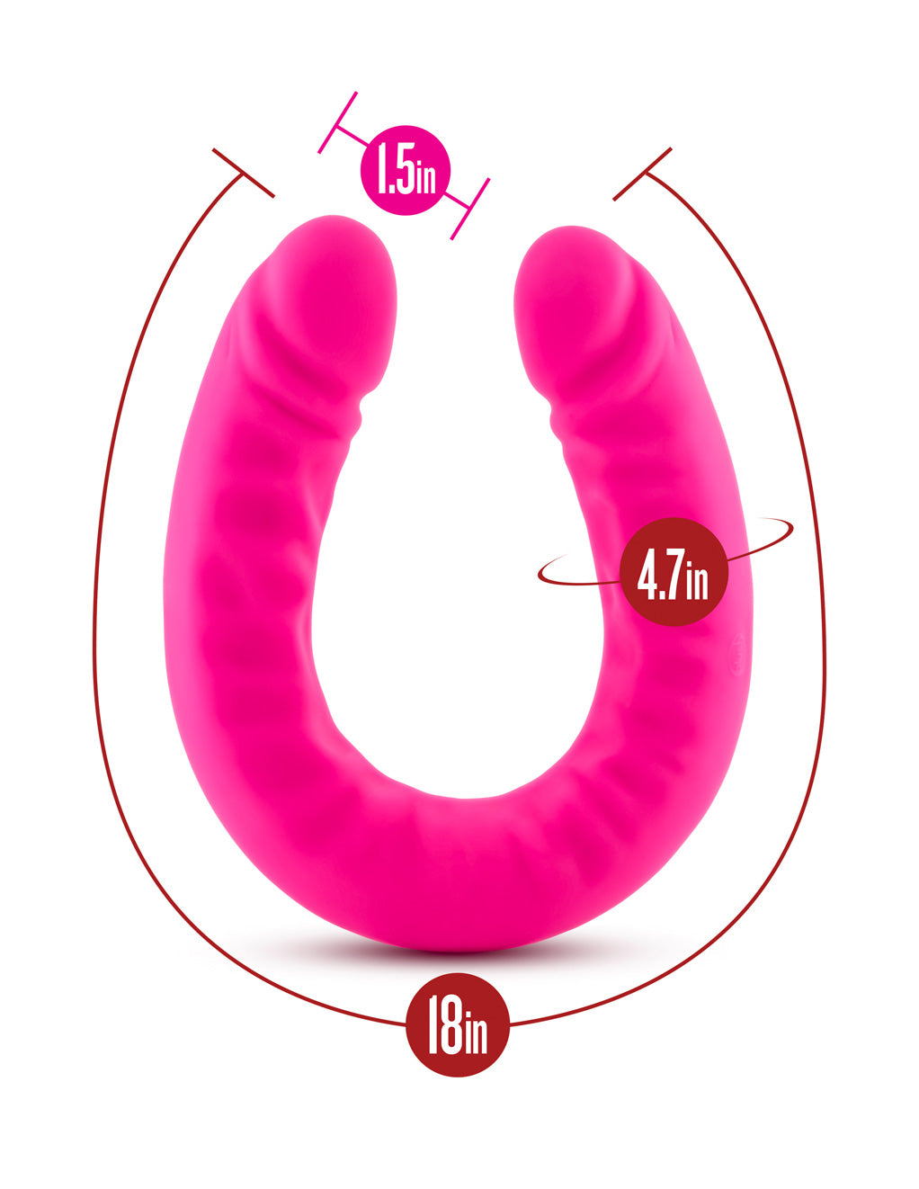 Ruse 18-inch Silicone Double Dong By Blush Novelties Sizing