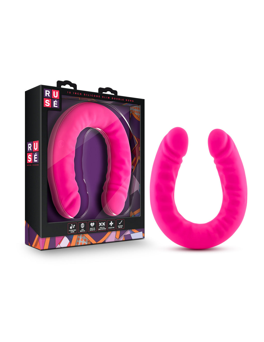 Ruse 18-inch Silicone Double Dong By Blush Novelties Box