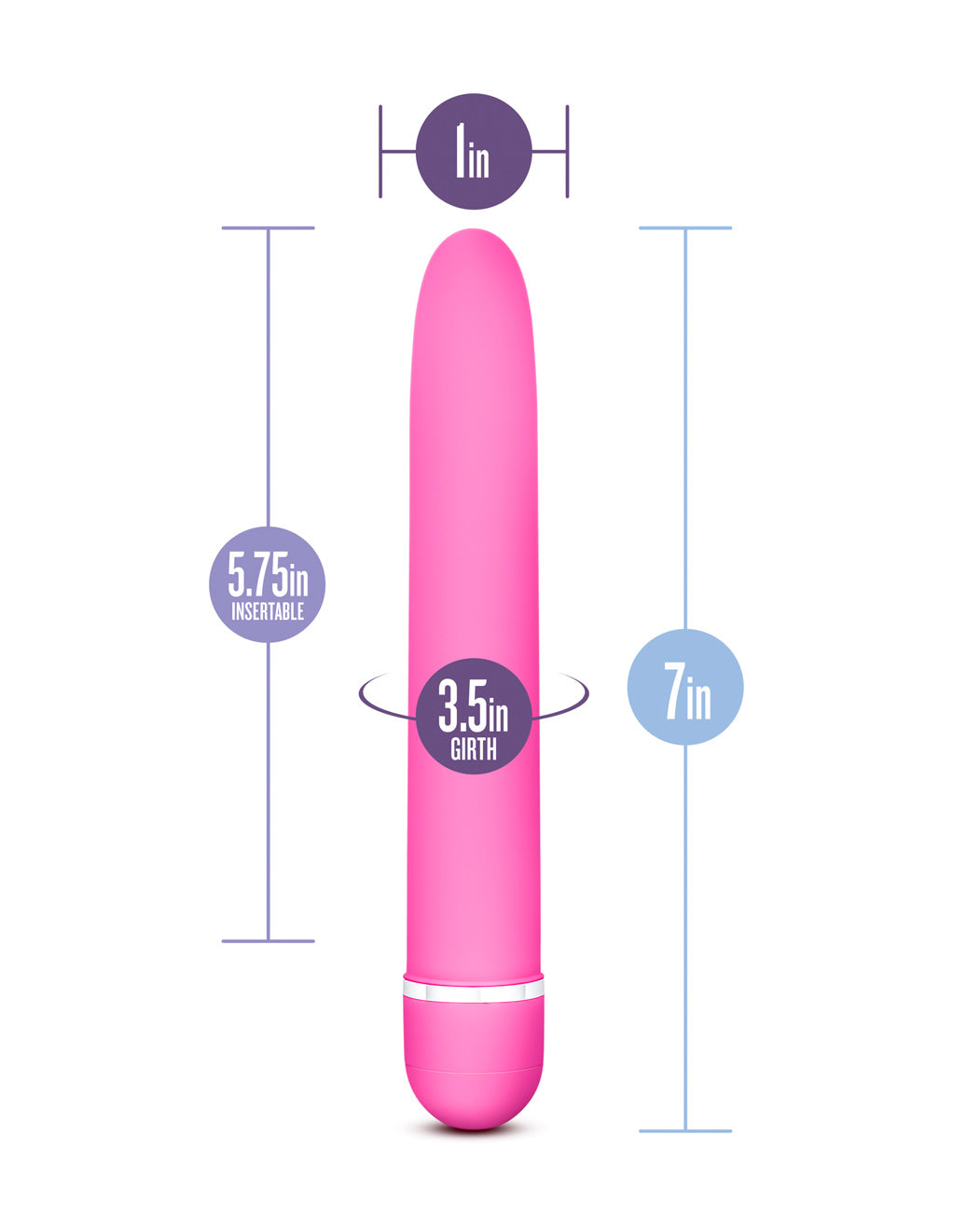 Rose Luxuriate Vibrator- Pink- Sizing