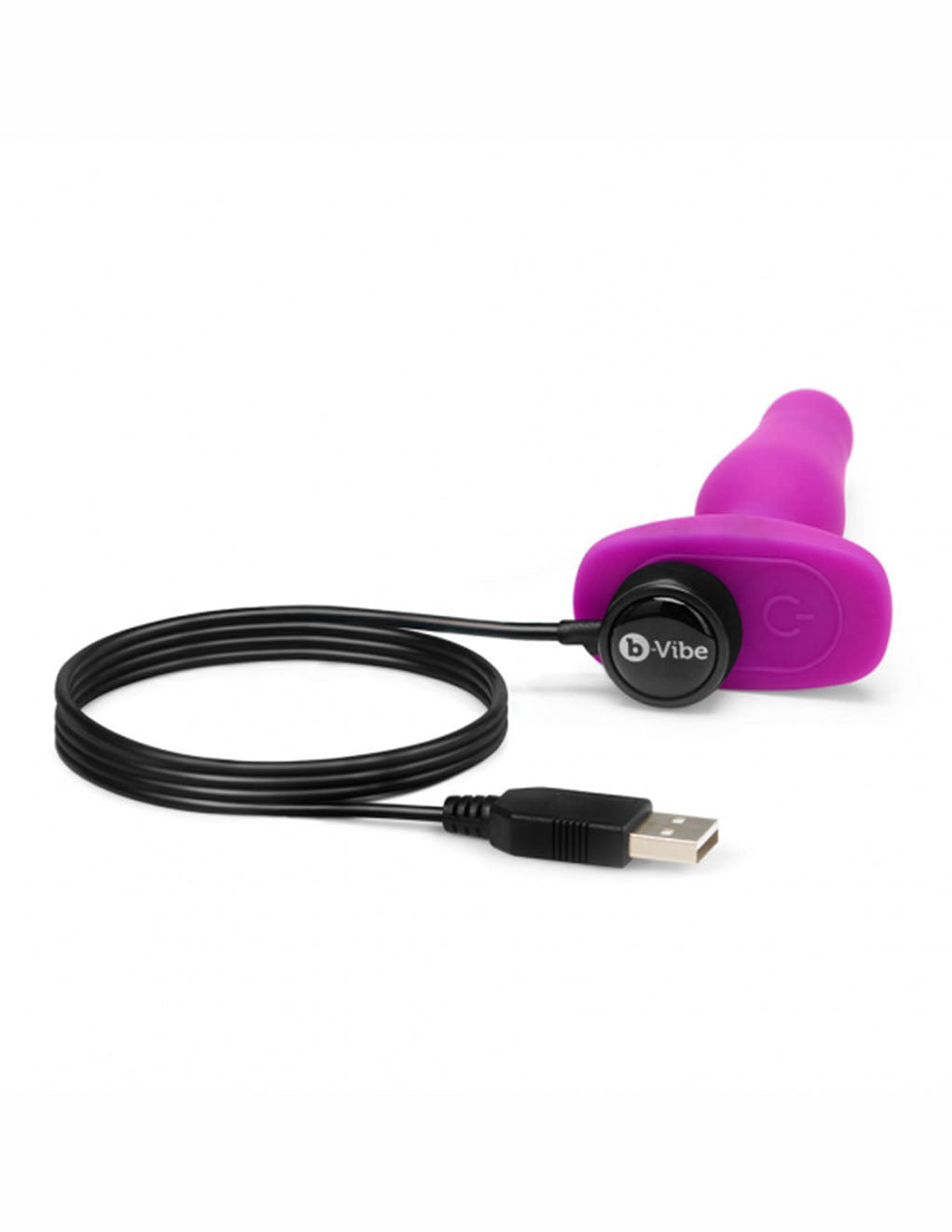 B-Vibe Novice Vibrating Plug- Fuchsia- Charger