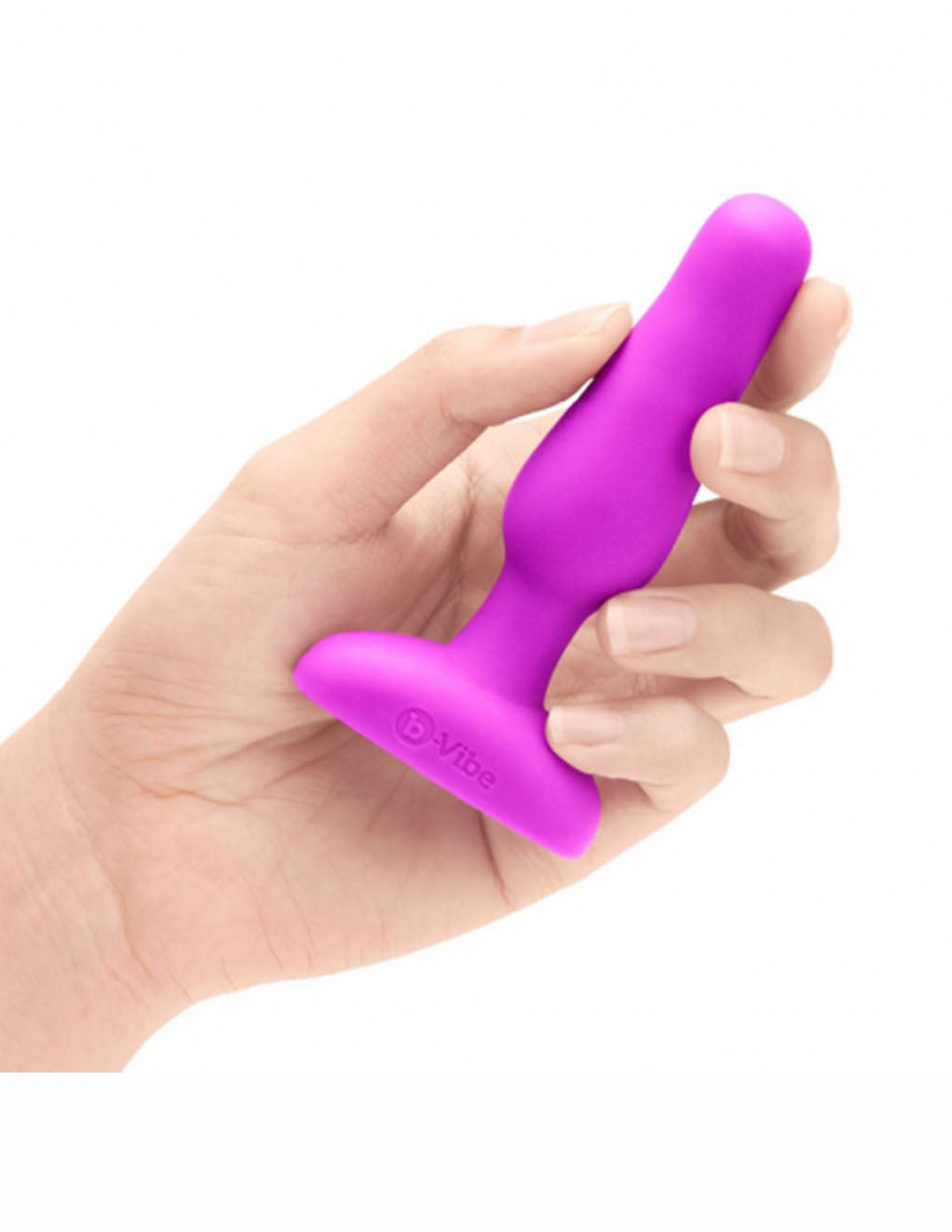 B-Vibe Novice Vibrating Plug- Fuchsia- In Hand