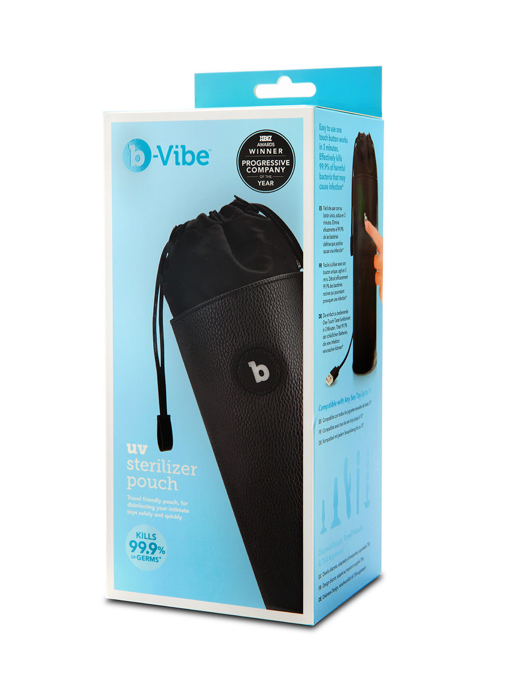 B-Vibe UV Sex Toy Sterilizer Pouch- Front box