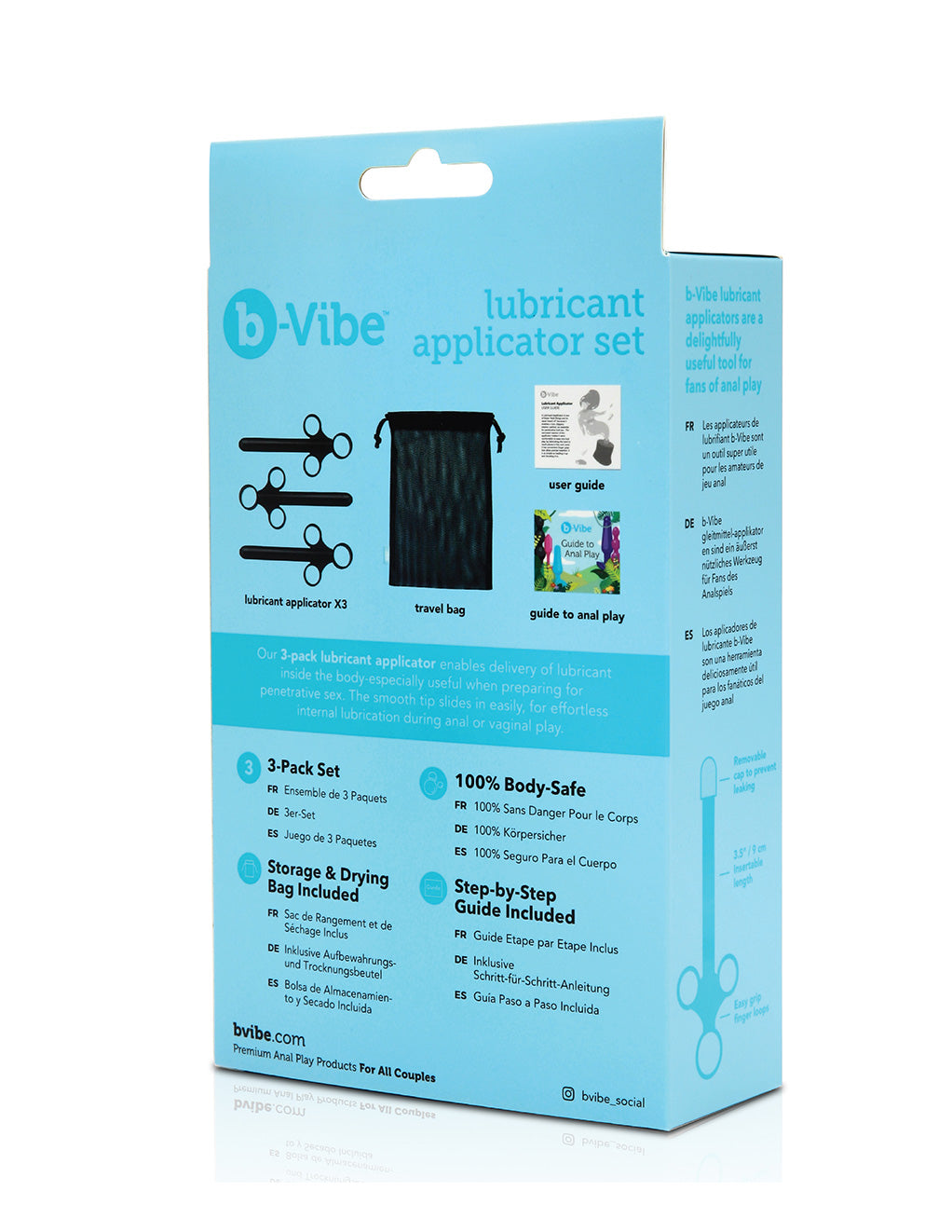 B-Vibe Lubricant Applicator Set- Back box