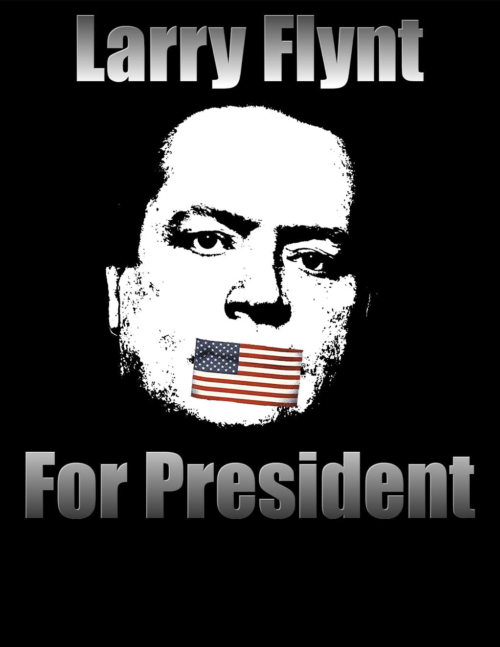 Larry Flynt for President Censor Flag Tee- Front Logo