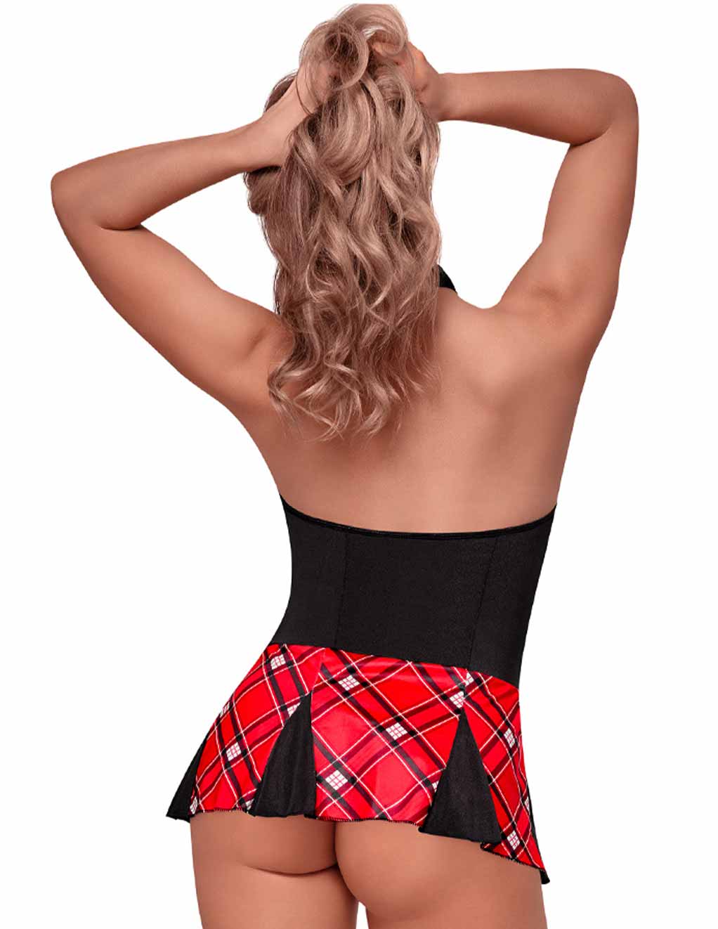 Exposed Dress Up Coed Cutie- Red- Back