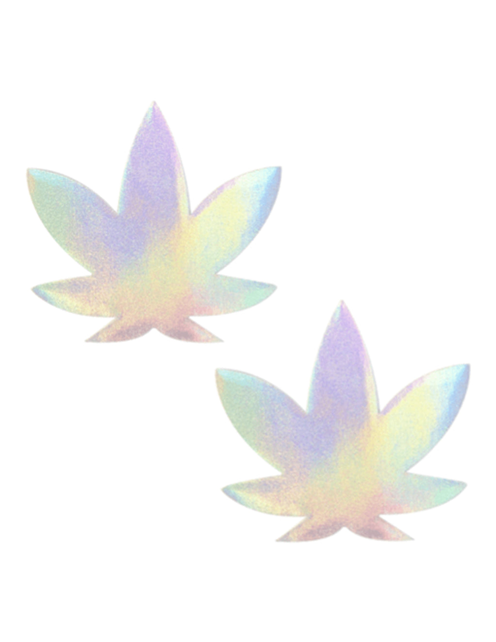 Neva Nude Holographic Weed Pasties- Front