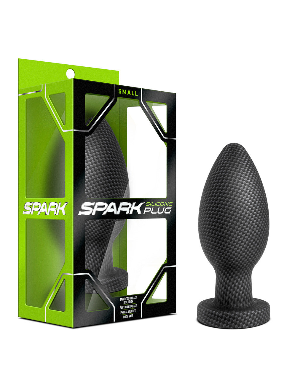 Spark Carbon Fiber Silicone Anal Plug- Small- box