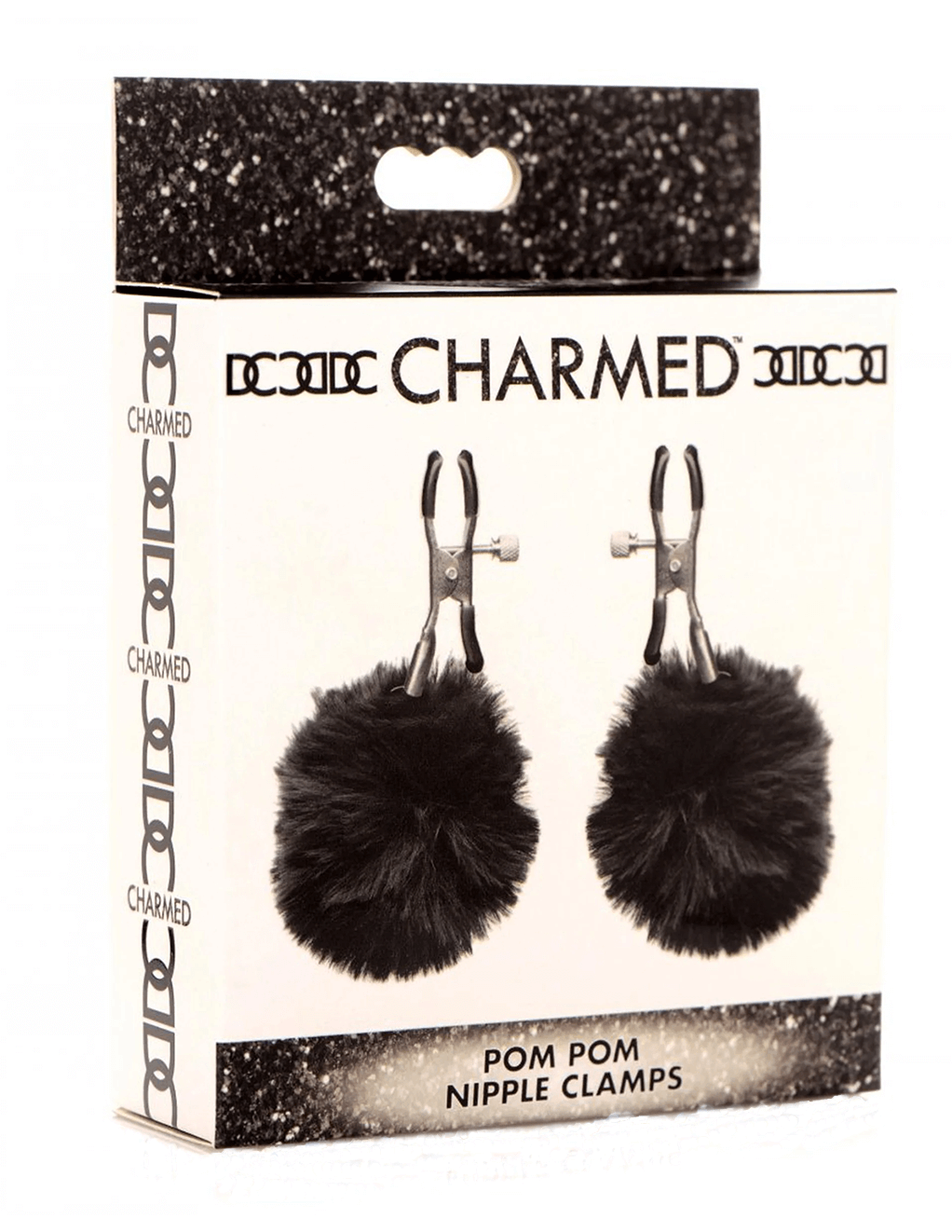 Charmed Pom Pom Nipple Clamps - Black - Box
