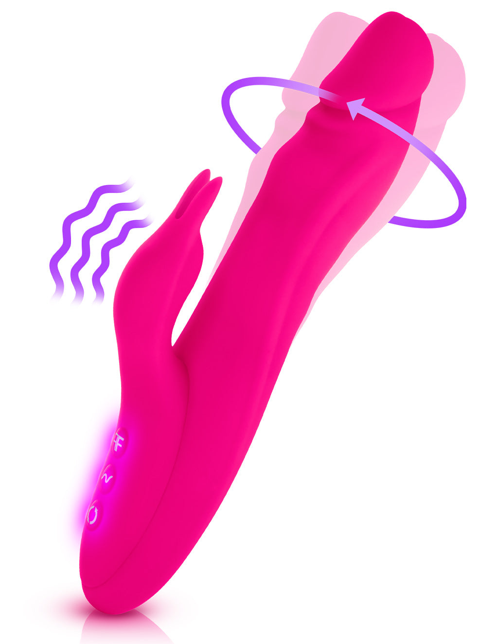 Femme Funn Booster Rabbit- Pink- Vibration Rotation Diagram