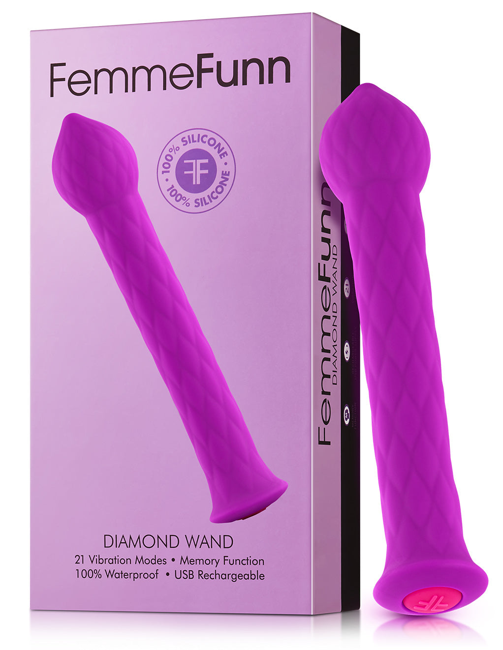 Femme Funn Diamond Wand- Purple- Box
