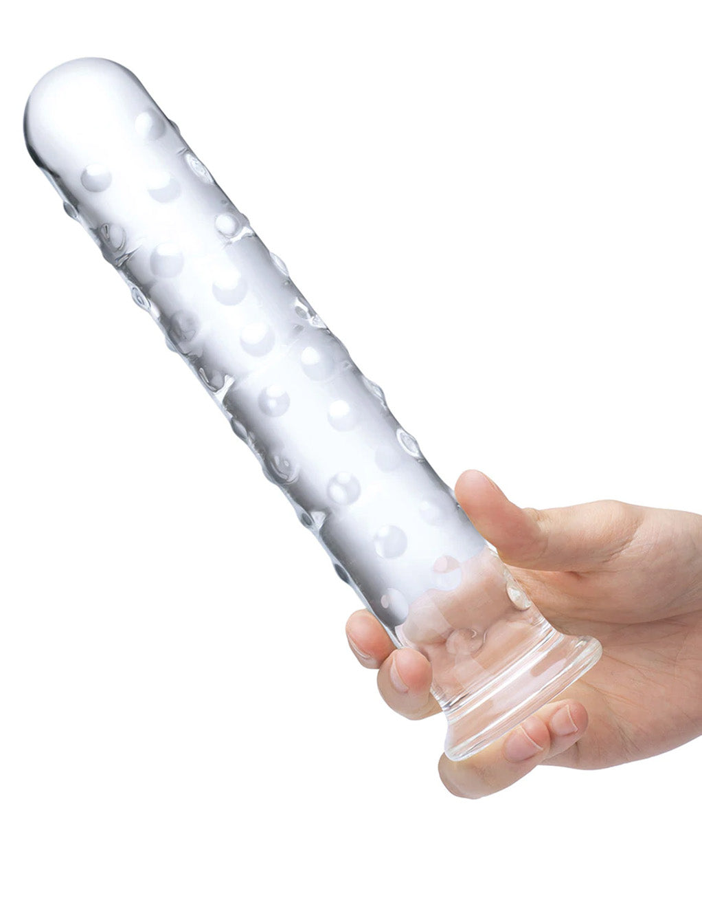 Glas 10" Extra Large Dildo- In hand