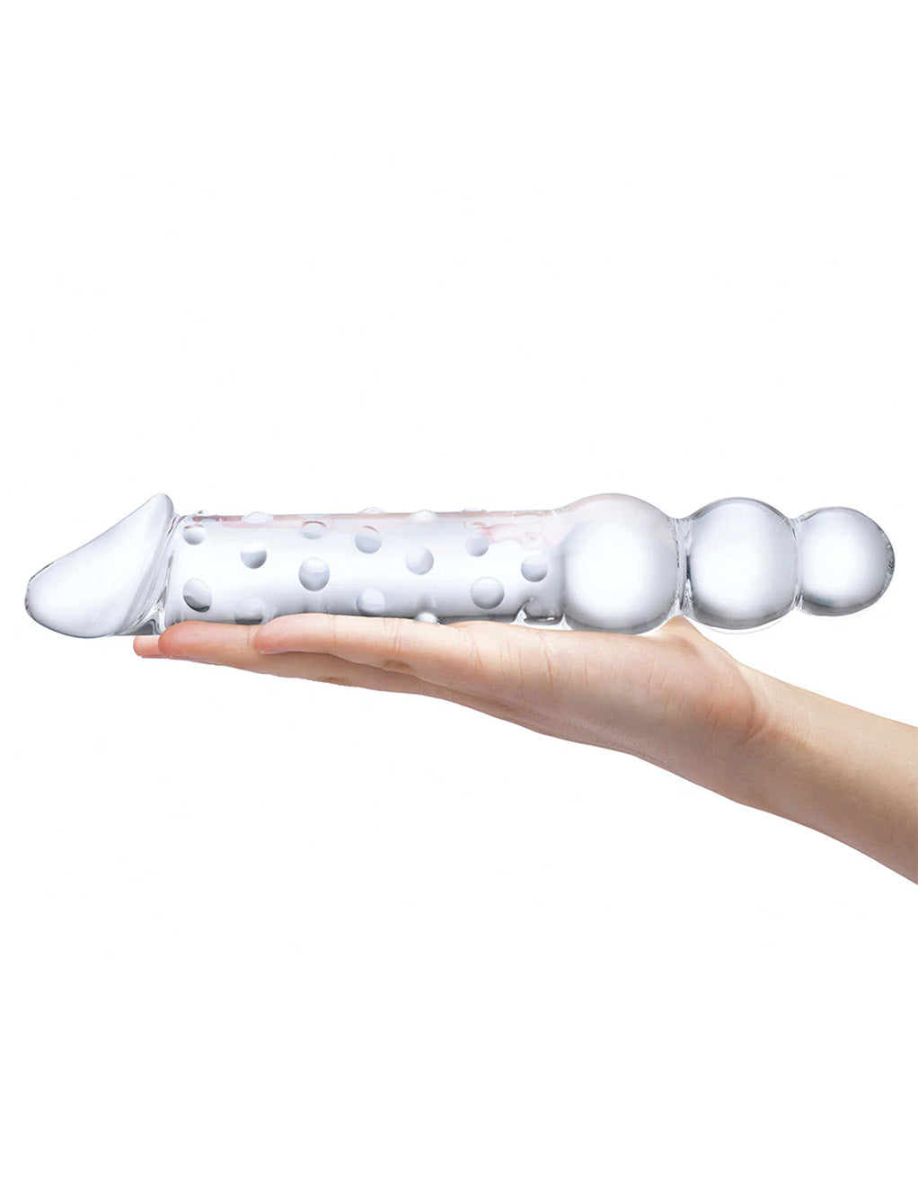 Glas 12" Double Ended Dildo w/ Anal Beads- On Hand