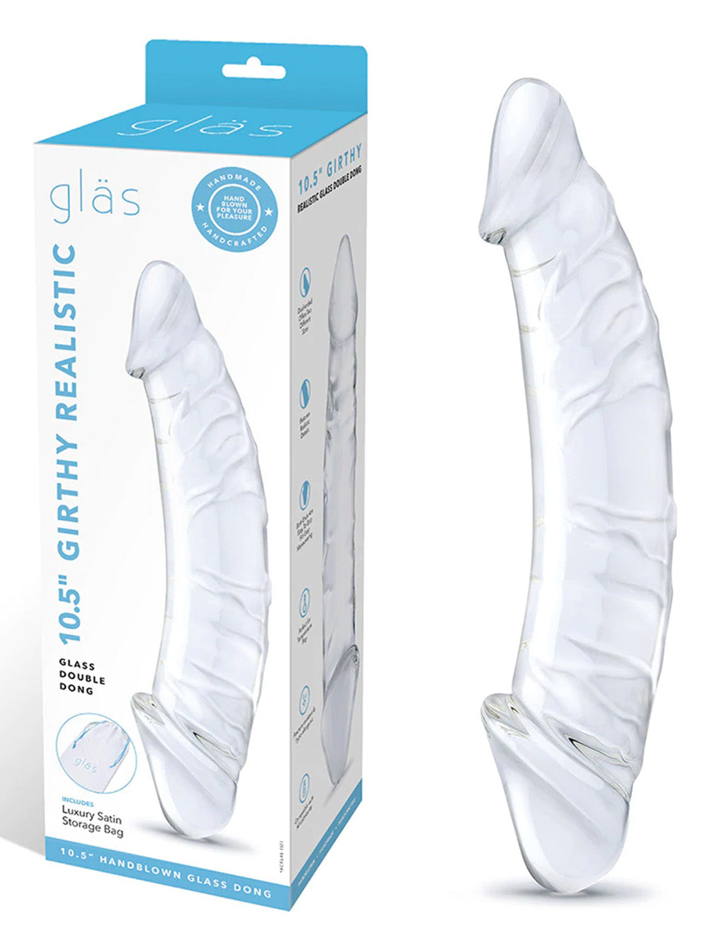 Glas 10.5" Girthy Realistic Double Dong- Package